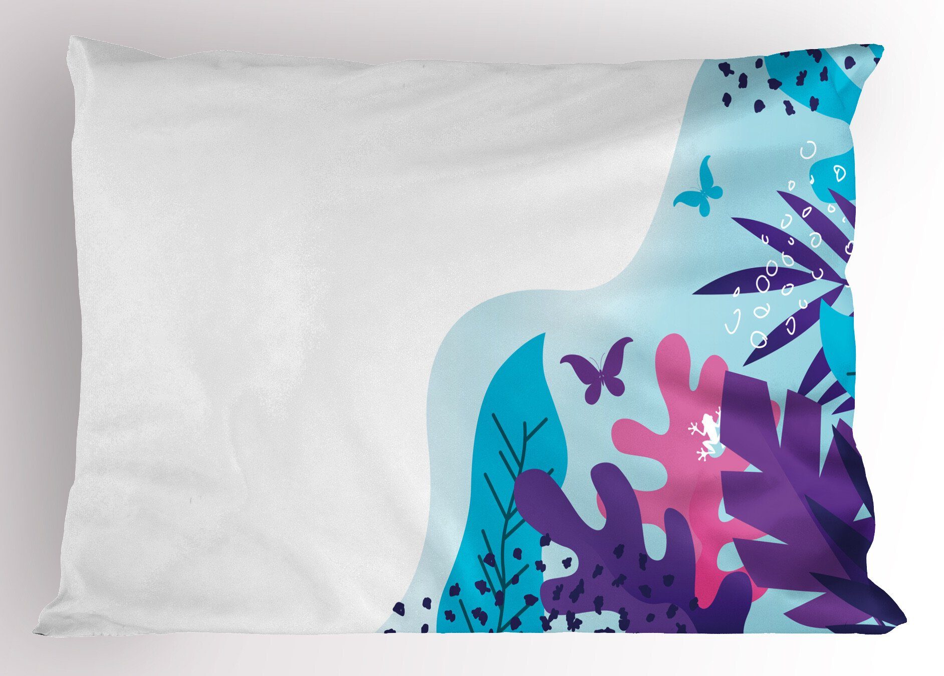 Kissenbezüge Dekorativer Queen (1 Blots Blätter Schmetterlinge und Kopfkissenbezug, Exotisch Abakuhaus Size Stück), Gedruckter