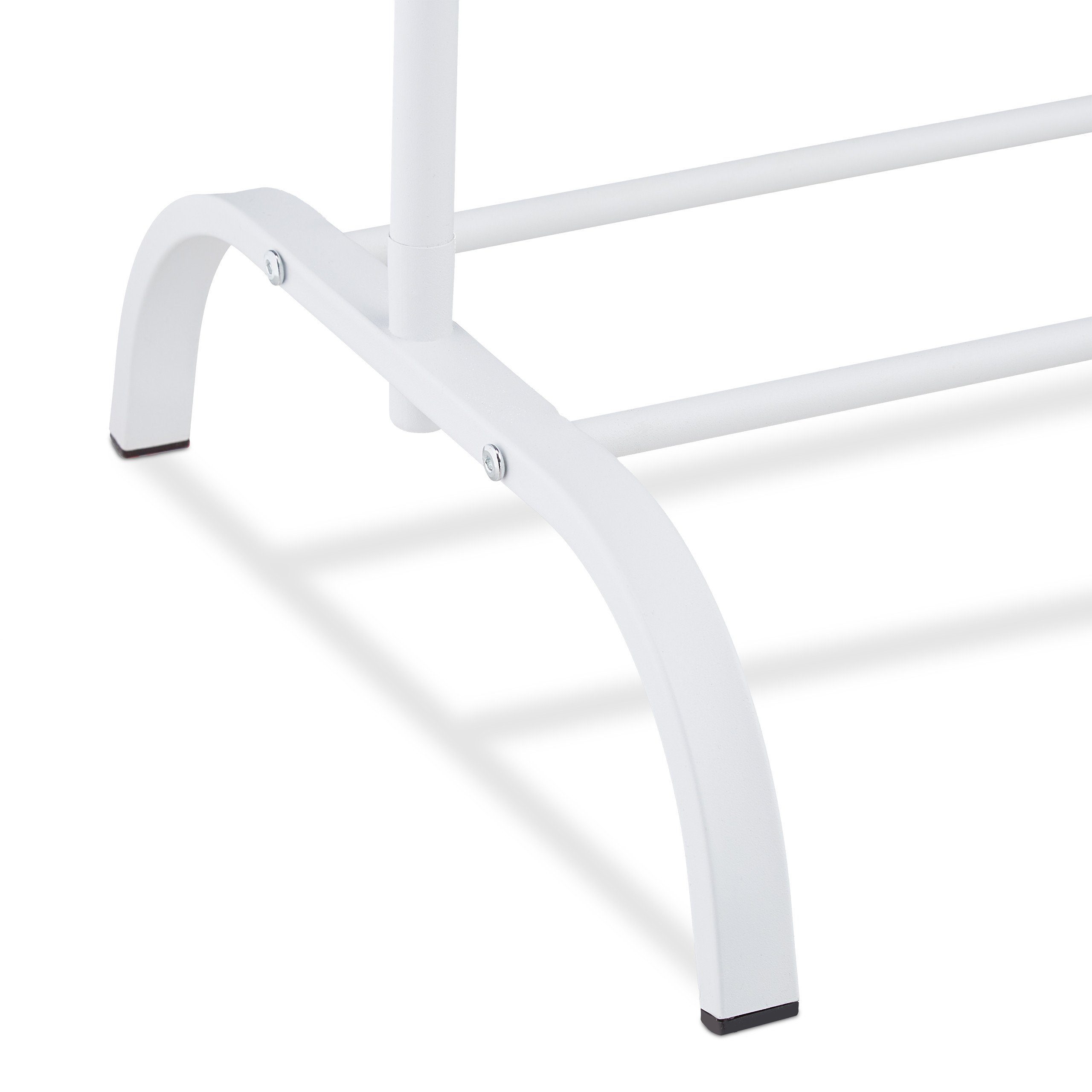 relaxdays Garderobenständer Metall Kleiderständer mit Ablage, weiß