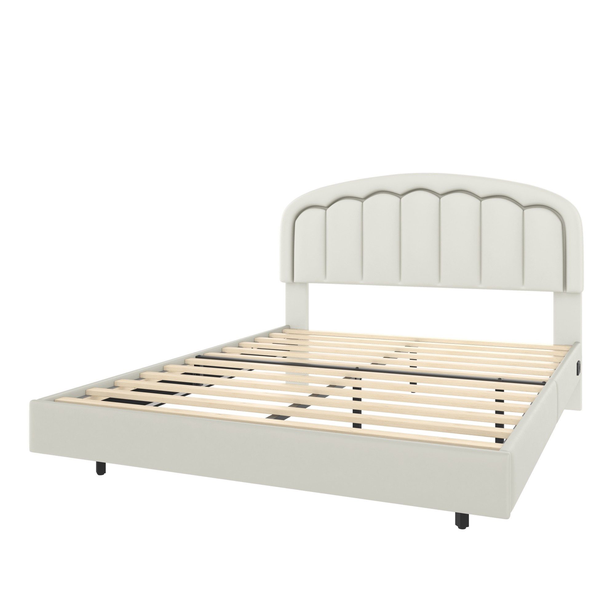 LVHOM Polsterbett 140x200cm/160x200cm weich gepolstertes Kopfteil, günstig online kaufen