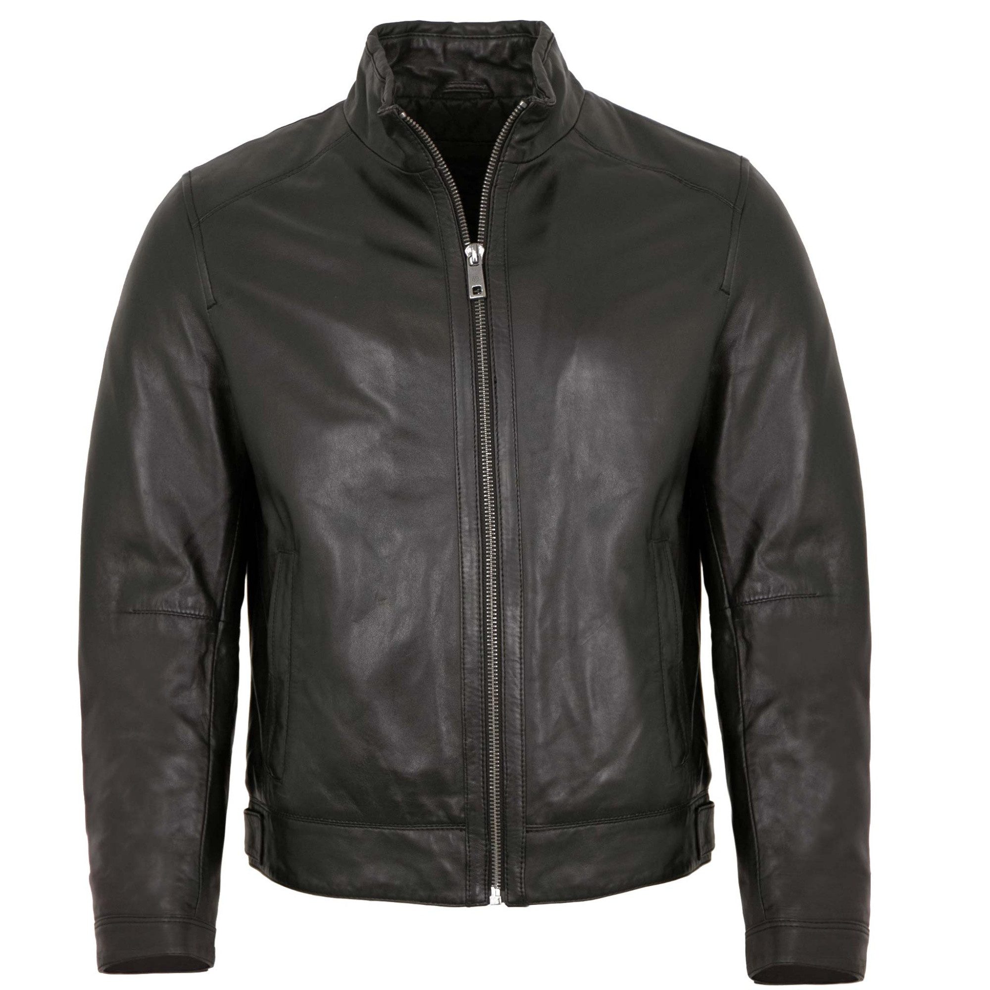 Milestone Lederjacke MSBarney Milestone - Herren Lederjacke Lammnappa schwarz