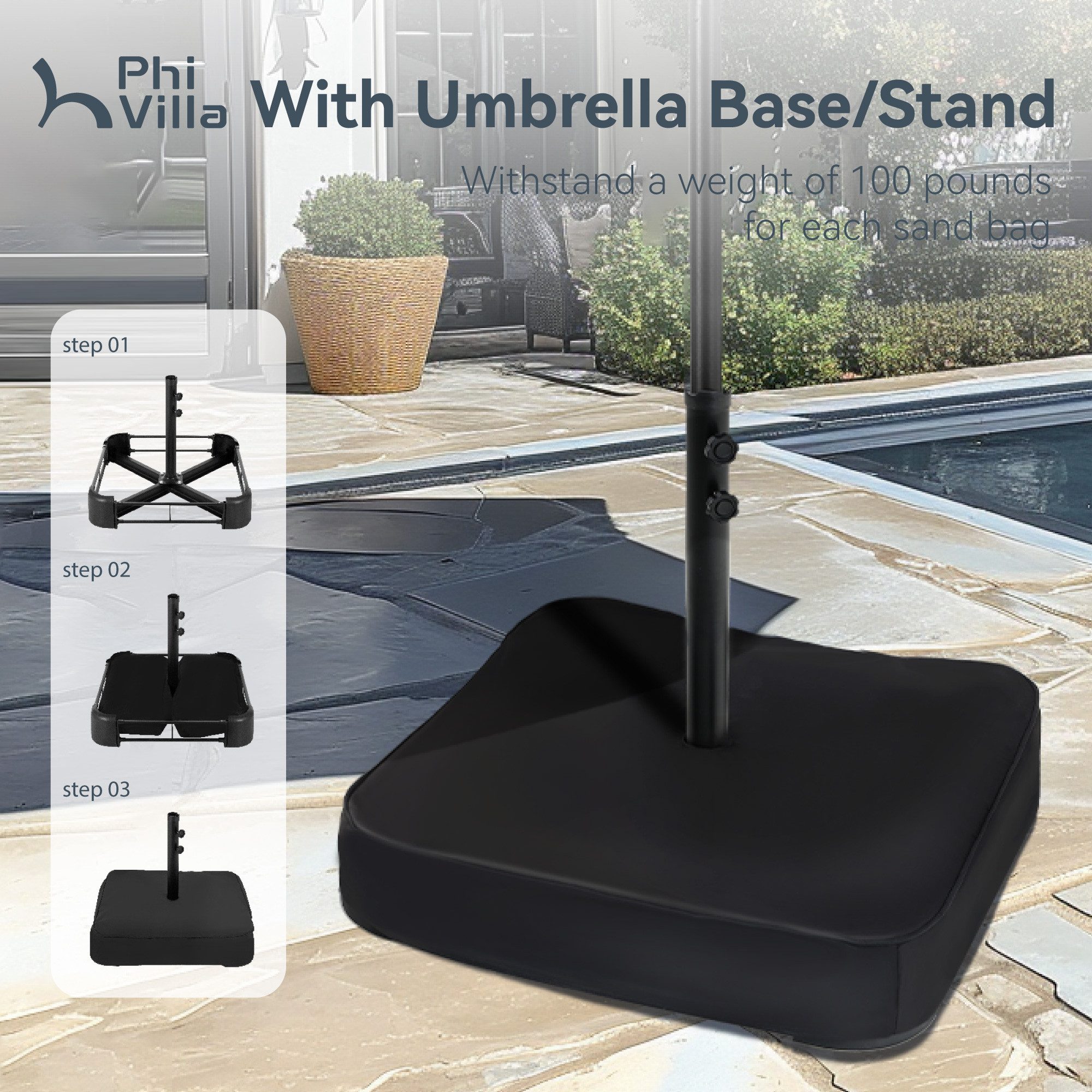 PHI VILLA Sonnenschirm, Poolside Lawn Hinterhof günstig online kaufen
