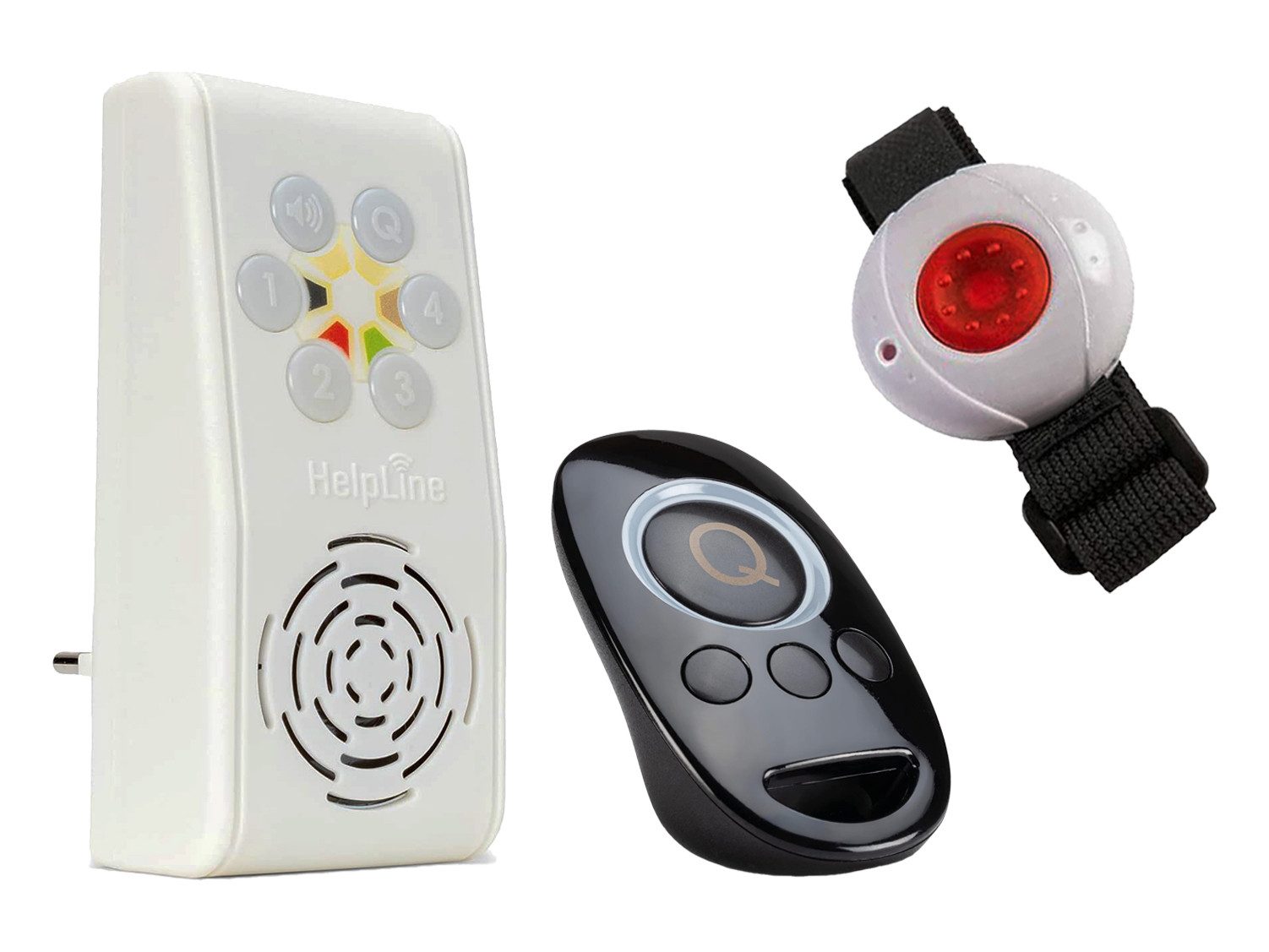 HelpLine by Eiflaender & Soehne HELPLINE 230 Hausnotruf mit Notrufarmband und Quittierung Alarmanlage (Angenehme Ruftonmelodien)