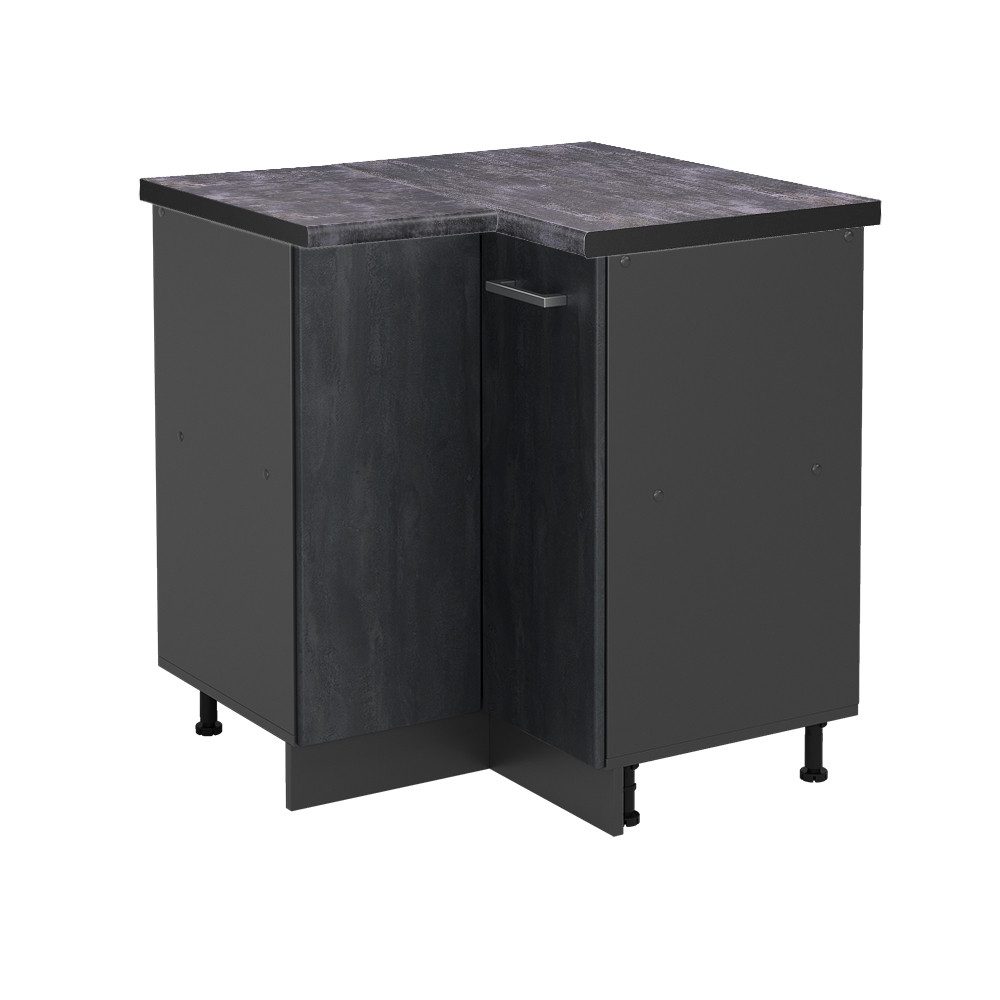 Vicco Eckunterschrank R-Line, Schwarz Beton/Anthrazit, 75.6 günstig online kaufen