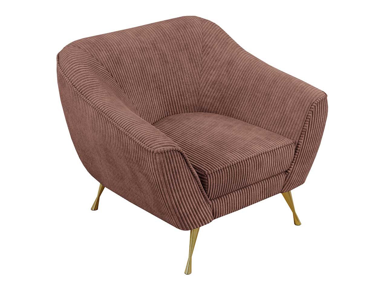 MKS MÖBEL Sofa LINO 01, Armlehnen, Federsitz, Braun Metallbeine breite