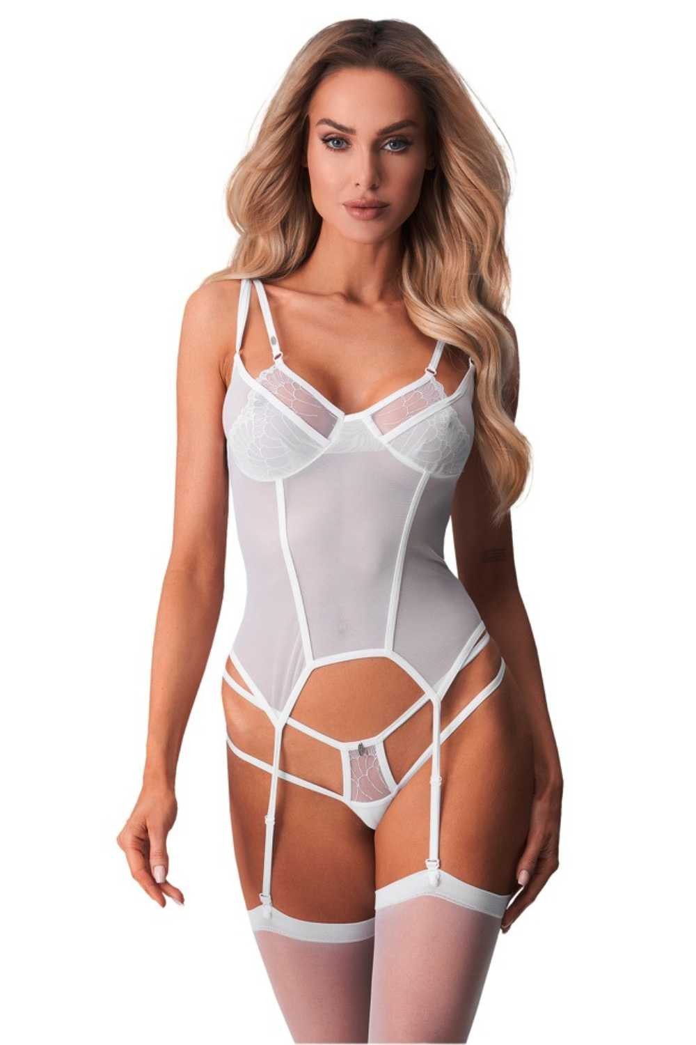 Obsessive Negligé Strapshemd Arrowel weiß sexy