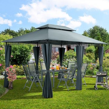 Casaria Pavillon Topas, 3x4m, UV-Schutz 50+, robust, Metall, Seitenwände