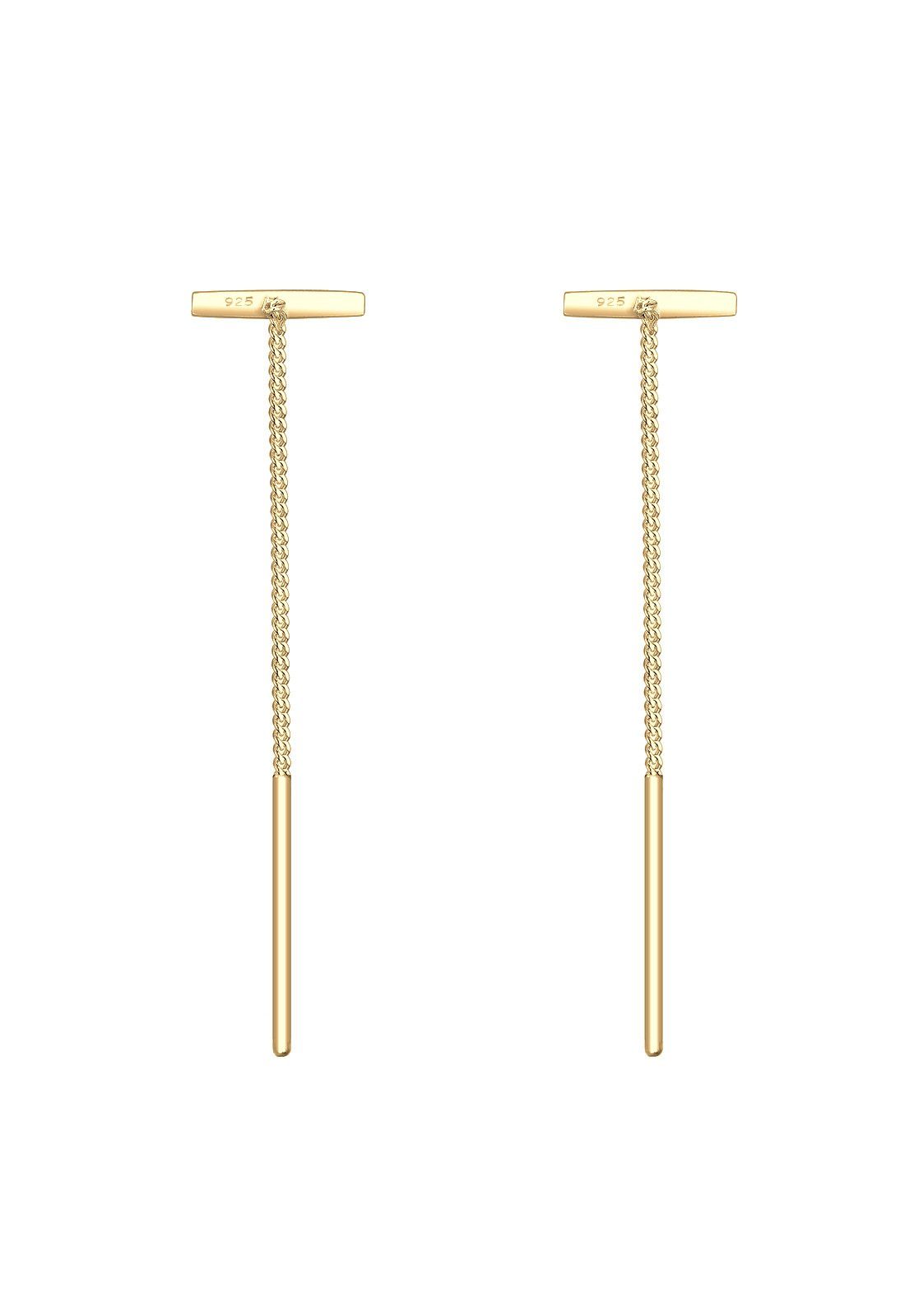 Elli Paar Ohrhänger Durchzieher Kette Geo Trend Stift Schmuck Geschenk 925 Silber, Geo – Bild 4 von 5