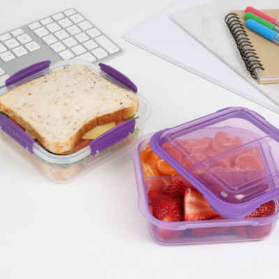 sistema Lunchbox »Lunchbox Stack 1.24l, transparent-lila«, Kunststoff (lebensmittelsicher)