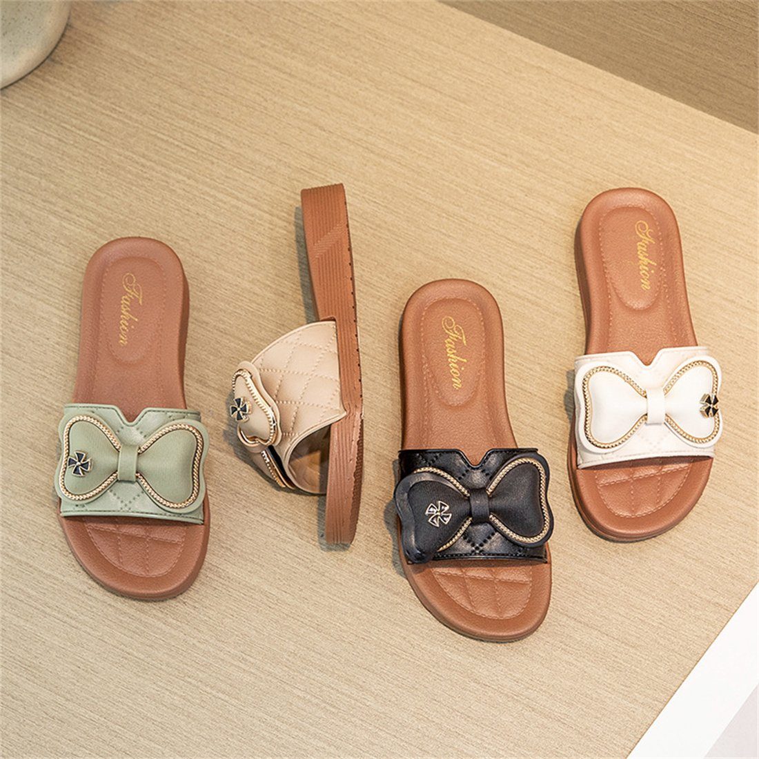 Sommer YOOdy~ (1-tlg) Aprikose Badezimmer, Sandalen Haushalt Pantoffeln Wohnzimmer, Sandalette Strand Sandalen sandale Bequeme Mode für Schlafzimmer, Geeignet Damen