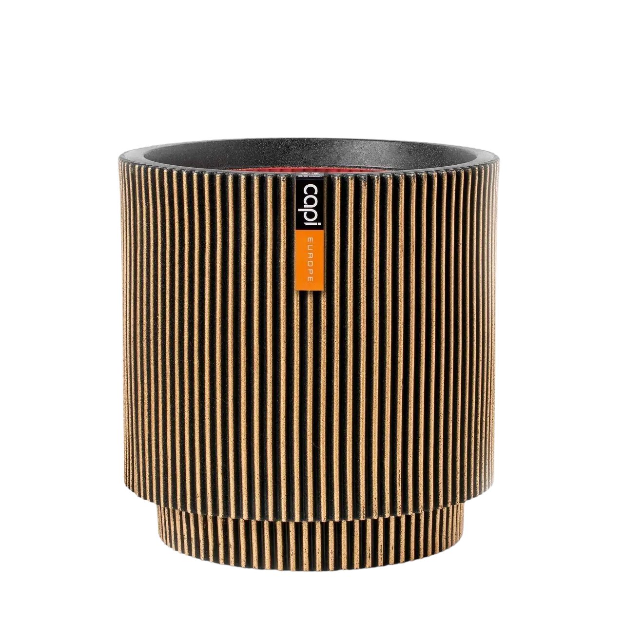 aplanta Blumentopf Blumentopf zylinder Groove gold, 44x46 cm