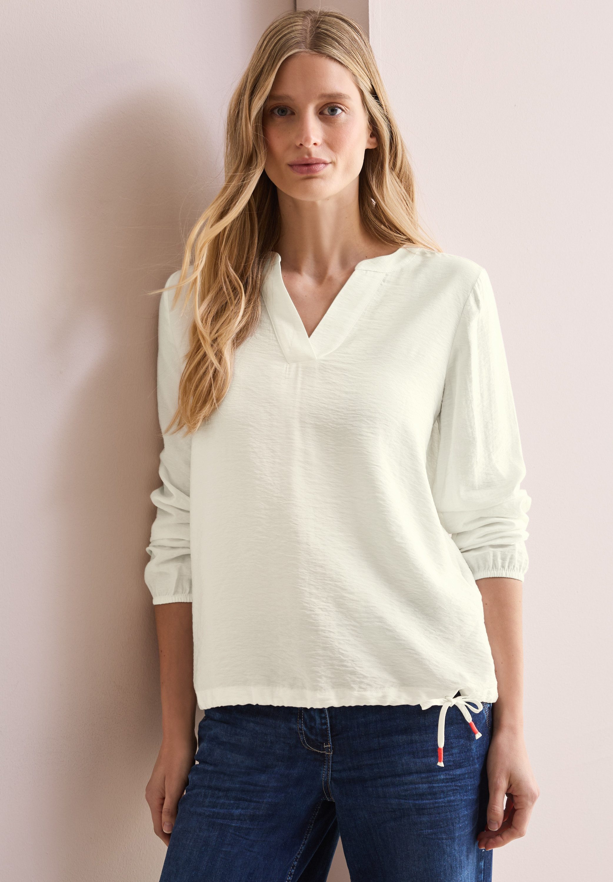 CECIL Langarmbluse mit Tunnelzug am Saum günstig online kaufen