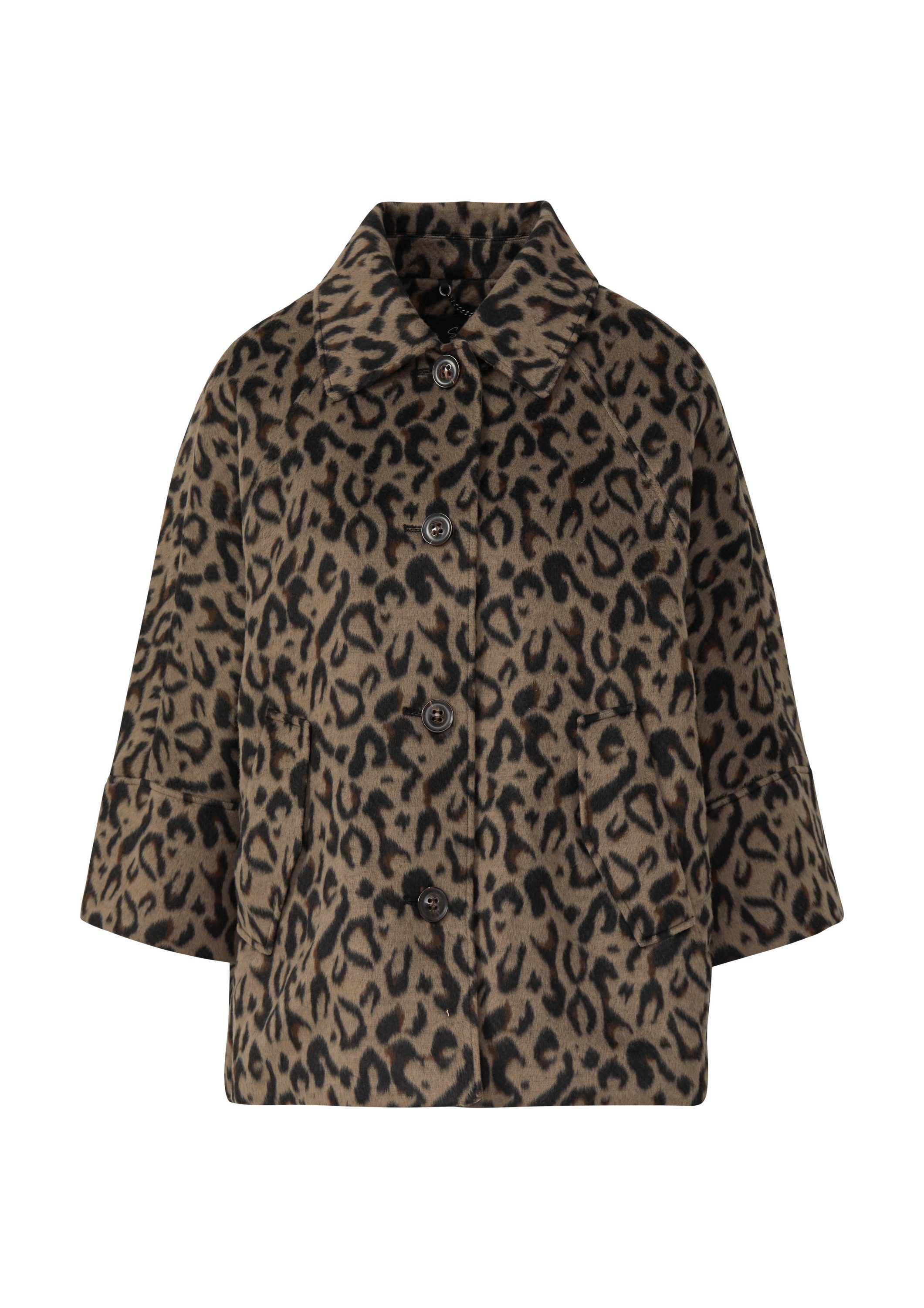 s.Oliver Funktionsjacke Outdoor-Jacke Wattierte Cape-Jacke mit Leo-Print günstig online kaufen