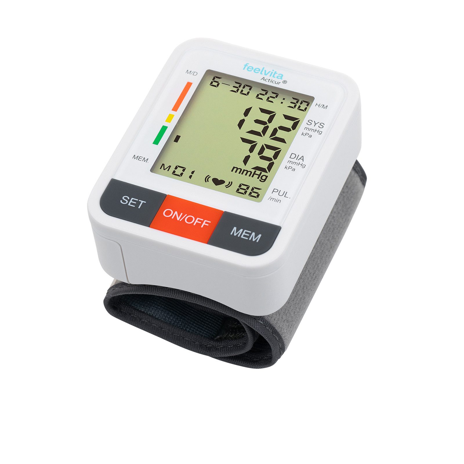 Genius Blutdruckmessgerät Feelvita Acticur Handgelenk Blutdruckmessgerät 2 tlg, Messgerät, Im Set enthalten: 1 x Hauptgerät 1 x Aufbewahrungsbox, Speicher für bis zu 90 Messungen