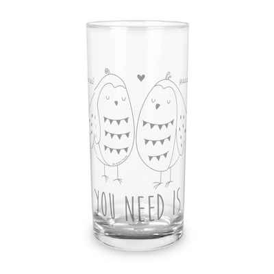 Mr. & Mrs. Panda Glas 200 ml Eulen Liebe - Transparent - Geschenk, Liebe Spruch, Freund, Gl, Premium Glas, Magische Gravuren