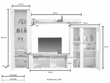 Helvetia Wohnwand Larona, (Set, 4-St)