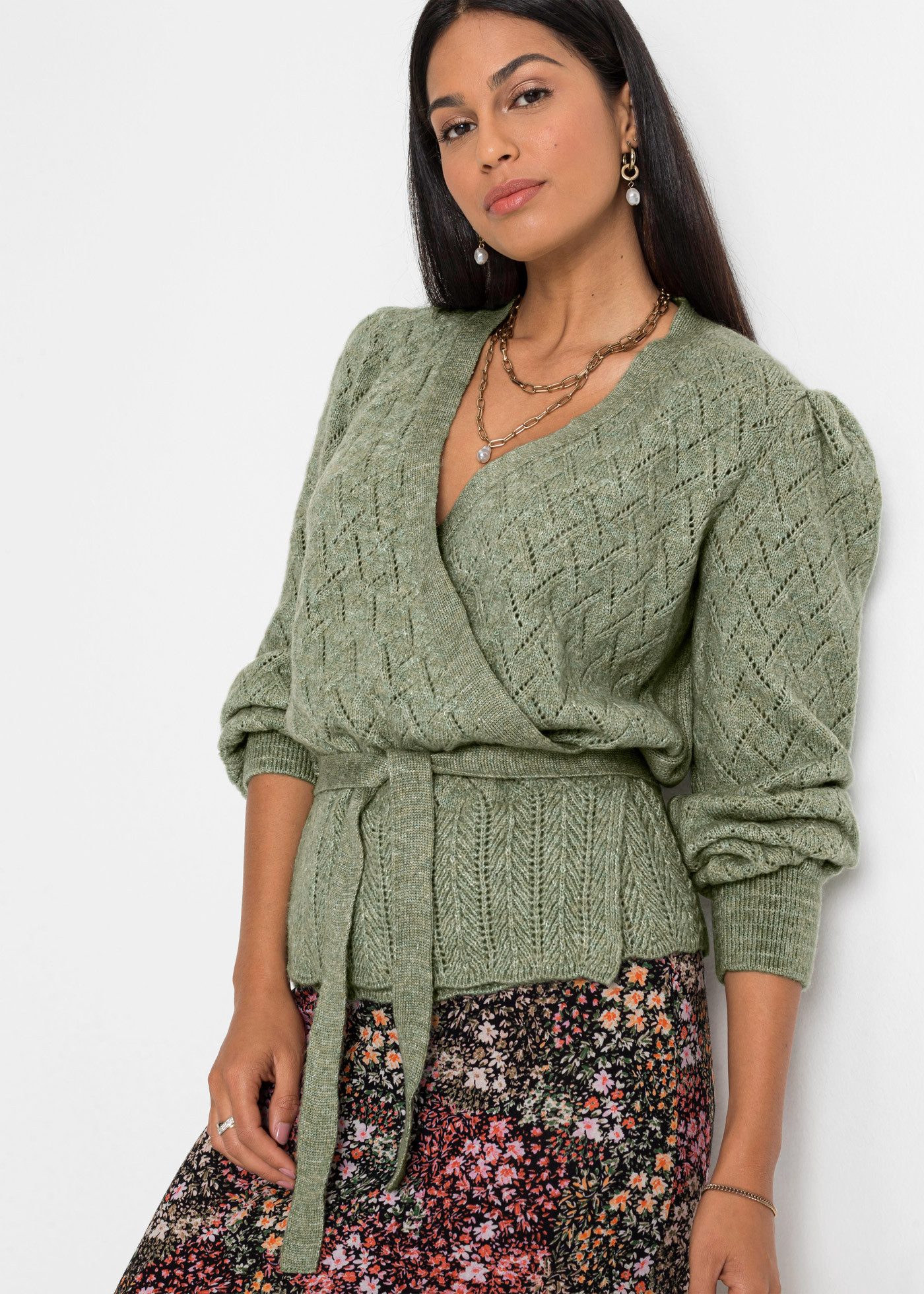 bonprix Wickelpullover günstig online kaufen