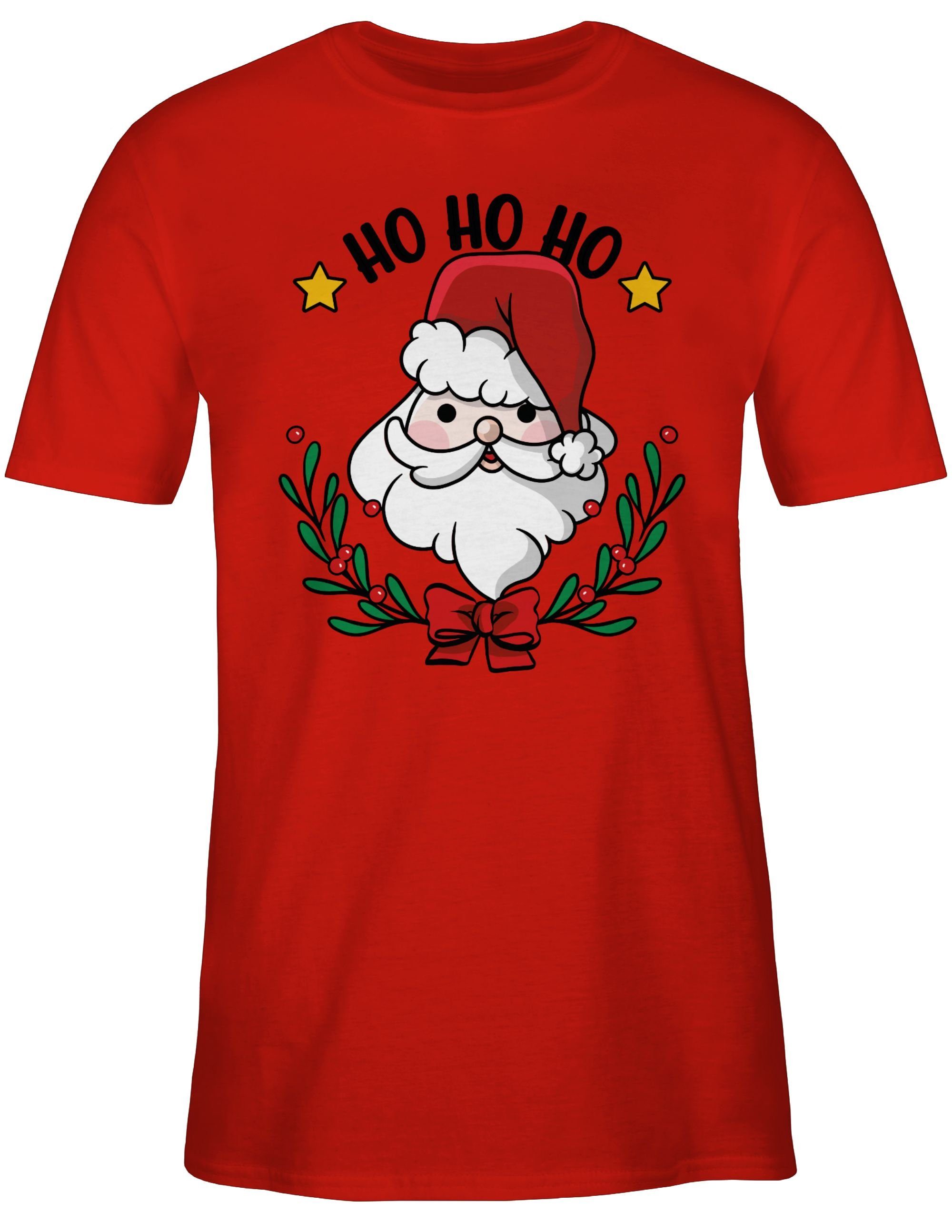 T-Shirt Ho Ho Ho mit Weihnachtsmann und Weihnachtsschmuck