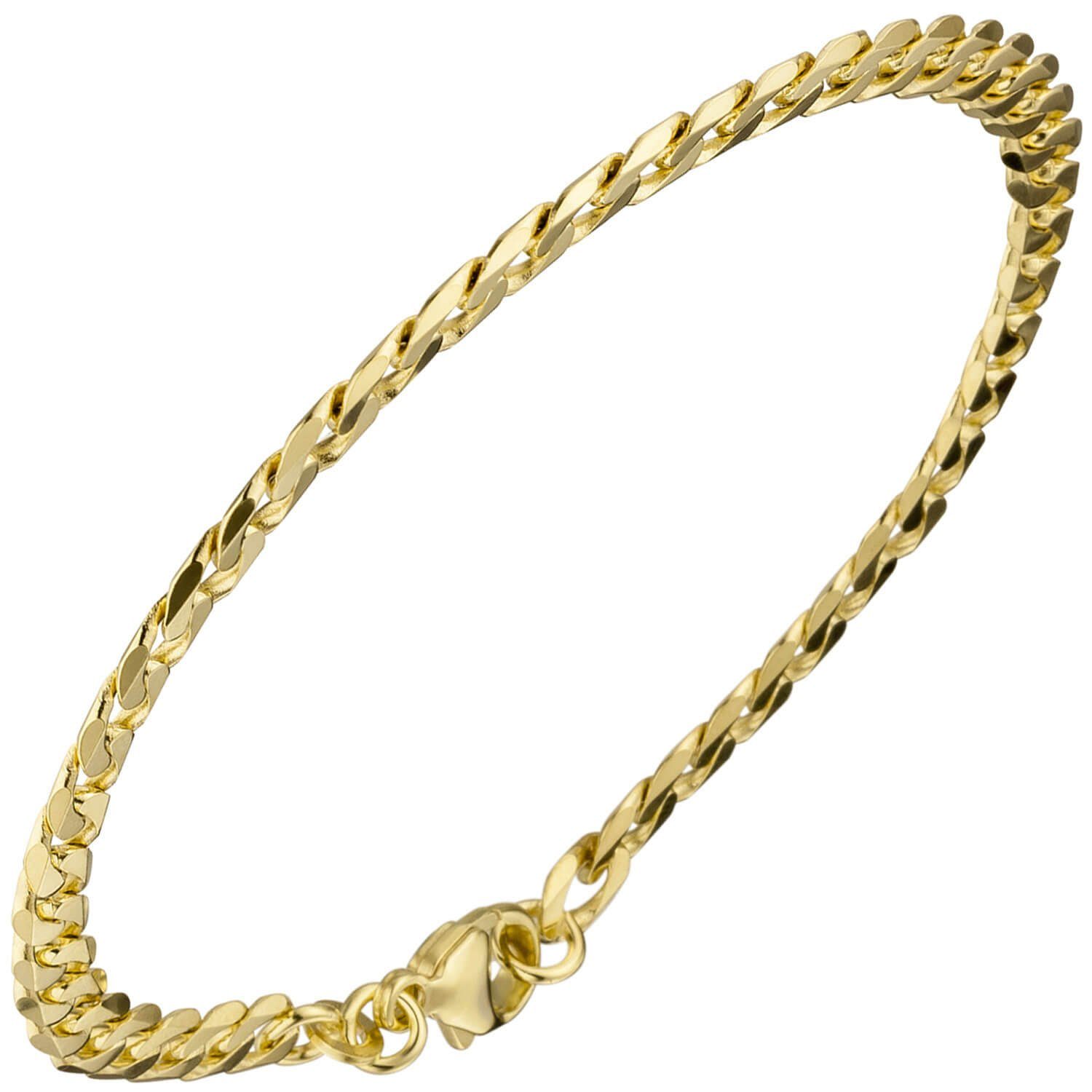 Schmuck Krone Goldarmband 4,6mm Panzerarmband aus 333 Gelbgold 21cm, Gold 333