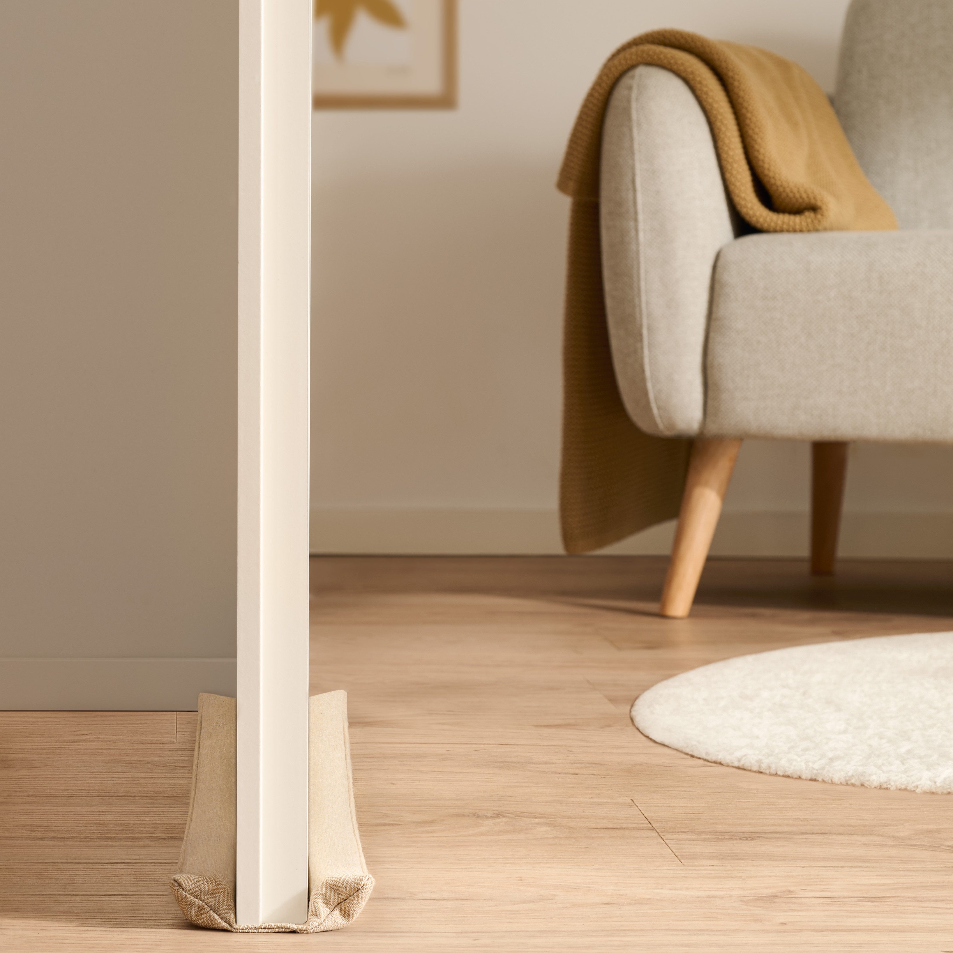 Praknu Zugluftstopper Zugluftstopper für Türen 70 - 100cm Waschbarer Stoff - Energiesparend, Einzelartikel, 1-tlg., 1 Stück mit Zubehör, Waschbar, energiesparend, flexibel anpassbar, robust