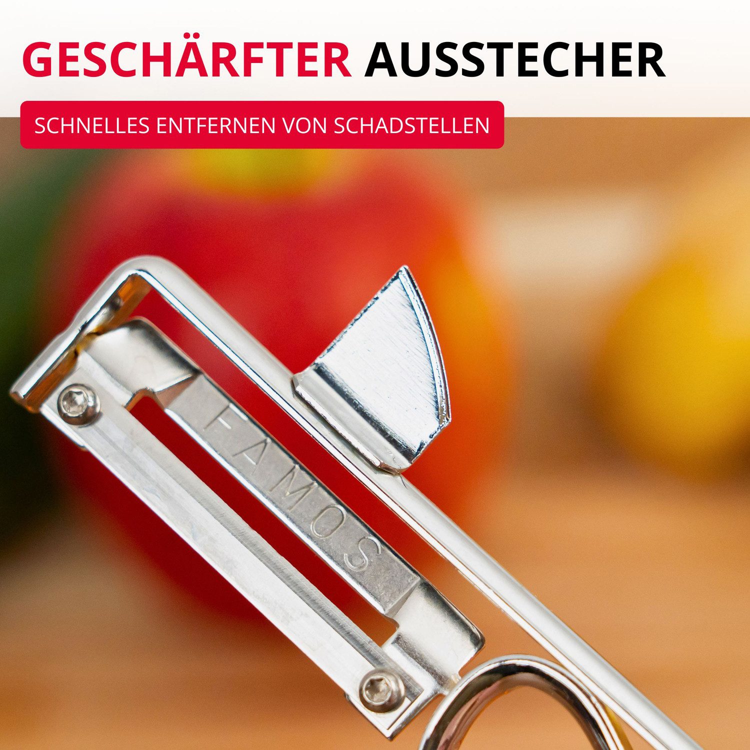 WESTMARK Sparschäler Universal Pendelschäler mit geschärftem Ausstecher, Edelstahlklinge