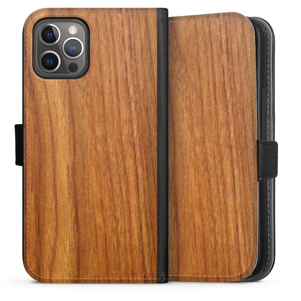 DeinDesign Handyhülle Holzoptik Lärche Holz Lärche, Apple iPhone 12 Pro Hülle Handy Flip Case Wallet Cover