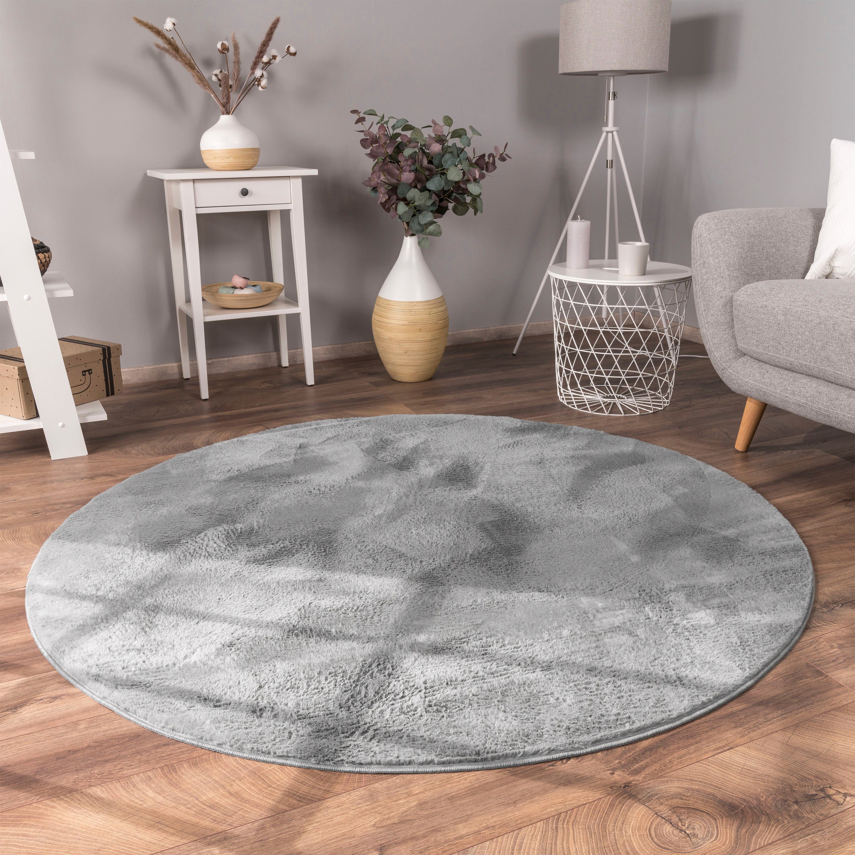 Paco Home Fellteppich Kunstfell Soft 380, rund, Höhe: 14 mm, Langflor, Kusc günstig online kaufen