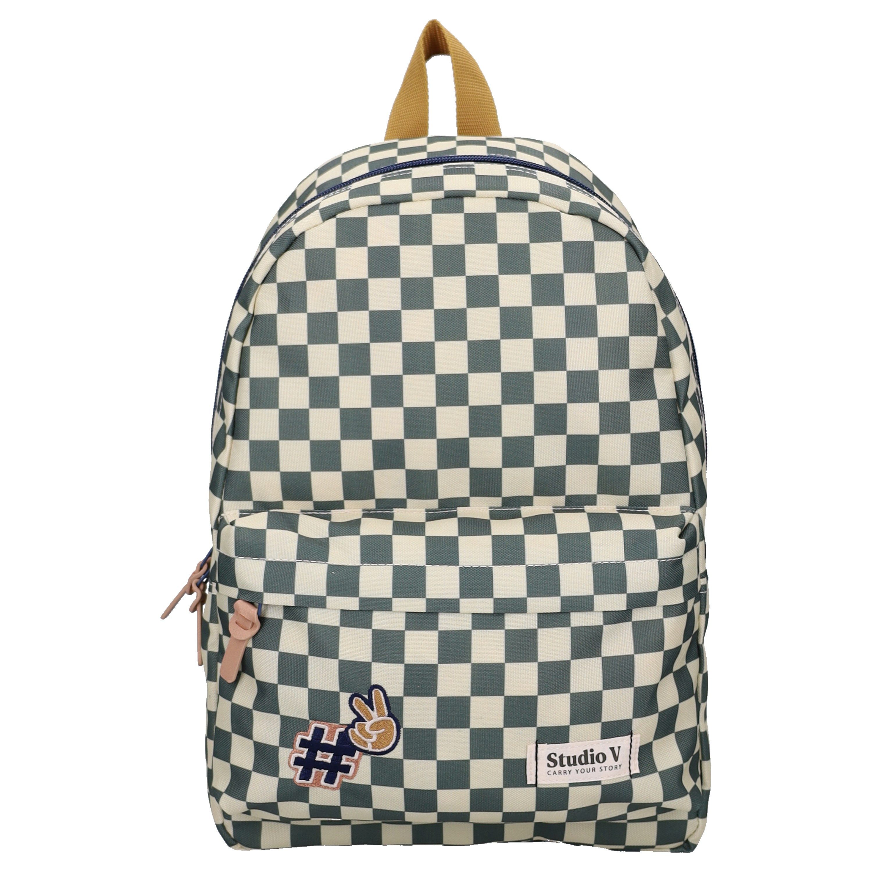 Studio V Rucksack Retro Forever Mädchen Schulrucksack Freizeitrucksack Karomuster