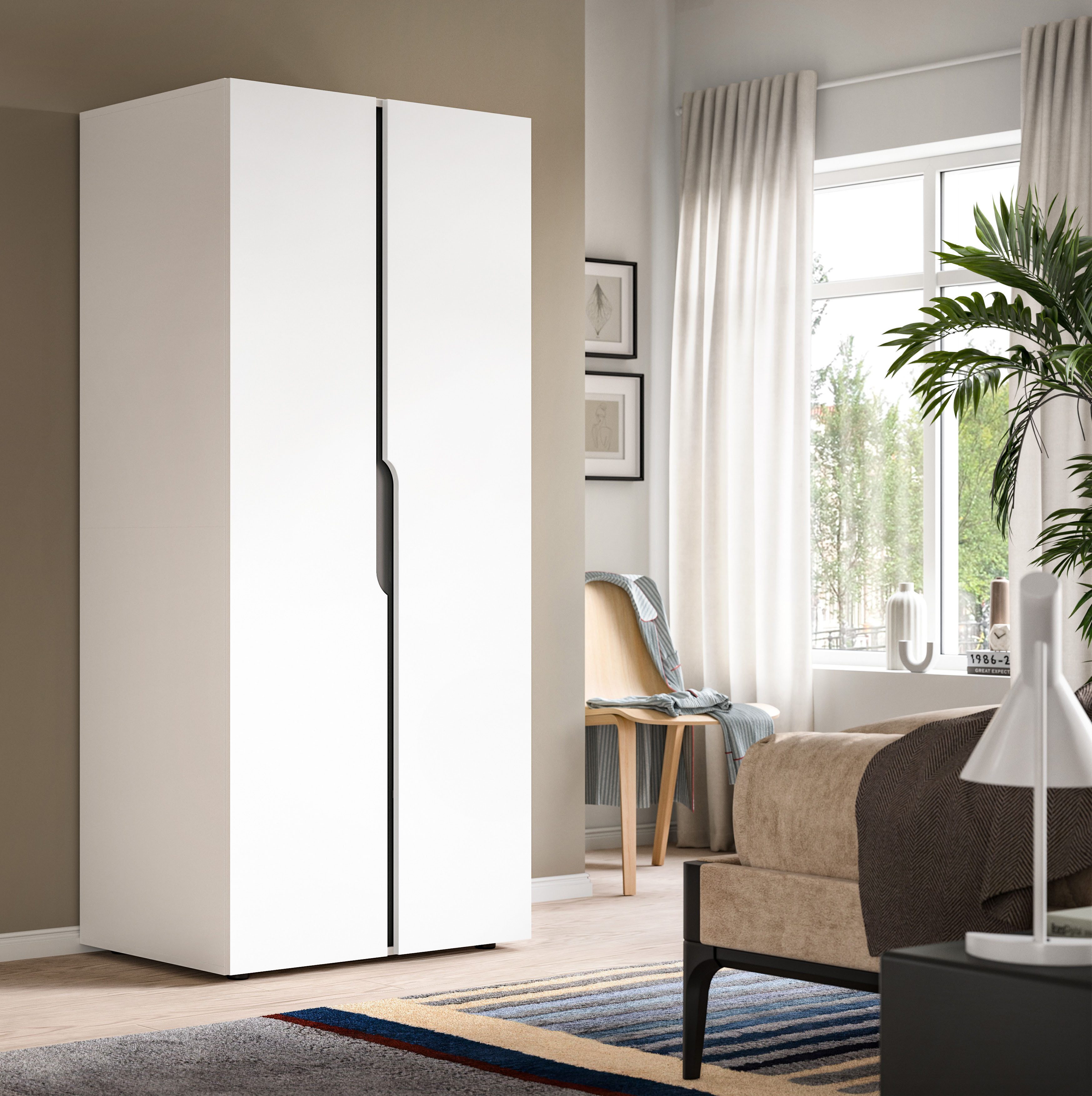 Home affaire Kleiderschrank BJÖRNEBORG, Schlafzimmerschrank, Garderobe, Schrank (inklusive Wechselblende in anthrazit und Artisan Eiche Nachbildung) Breite 80cm, Kleiderstange, 2 Böden