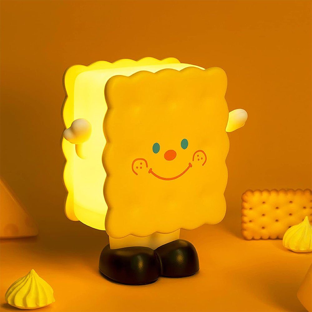 Leselampe Keks-Design, Gelb LED Kinder-Nachtlicht, MOUTEN (Kawaii) LED