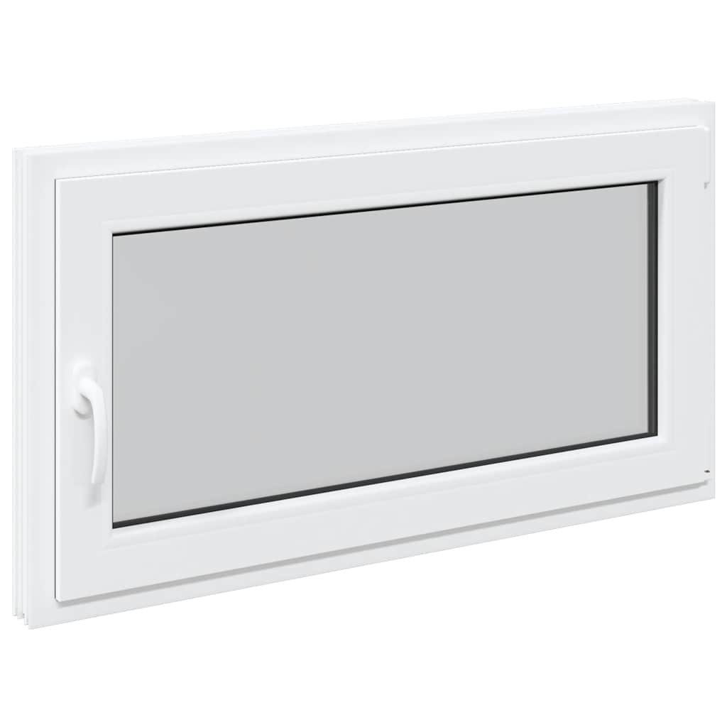 vidaXL Fenster Kellerfenster RISOR Kunststoff Dreh Kipp weiß PVC und Glas