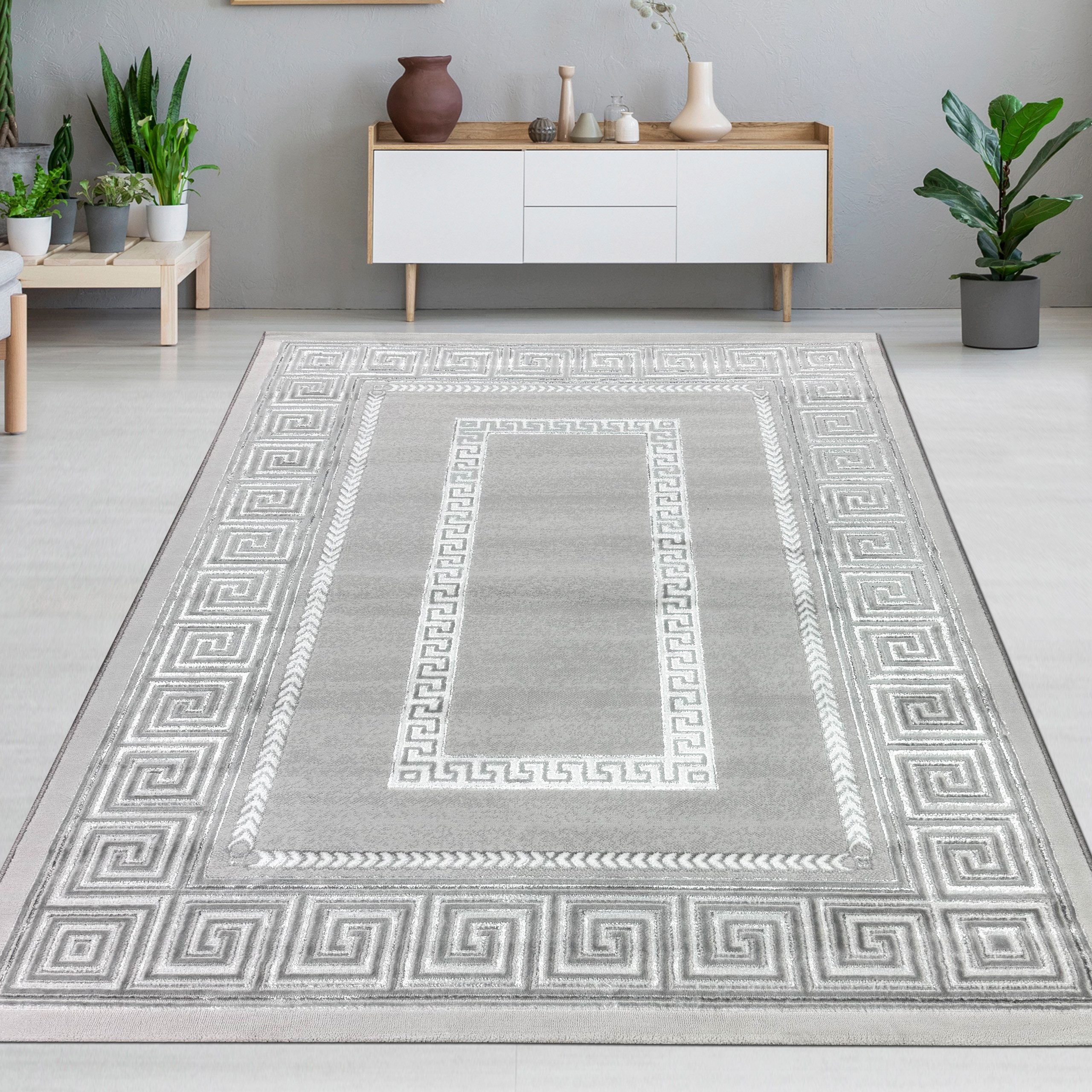 Carpetia Teppich Designer Teppich Wohnzimmerteppich Mäander günstig online kaufen