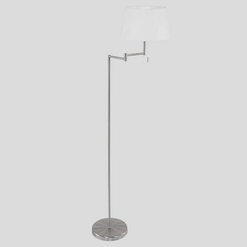 Steinhauer LIGHTING Stehlampe, Standlampe Stehleuchte verstellbar Wohnzimmerleuchte silber Textil