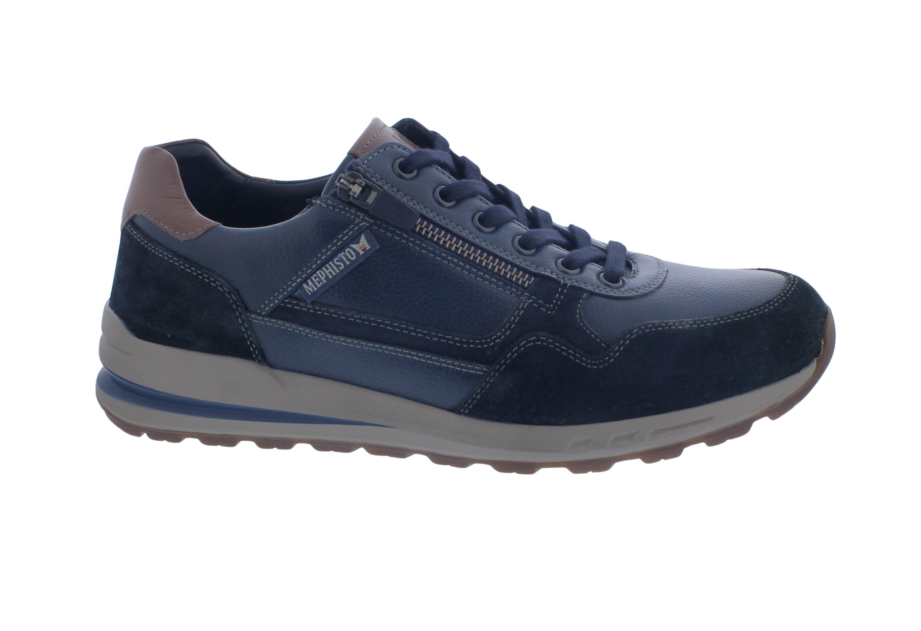 Mephisto Mephisto Bradley Sneaker, Glatt- / Veloursleder, blau, Schnürung und R Schnürschuh