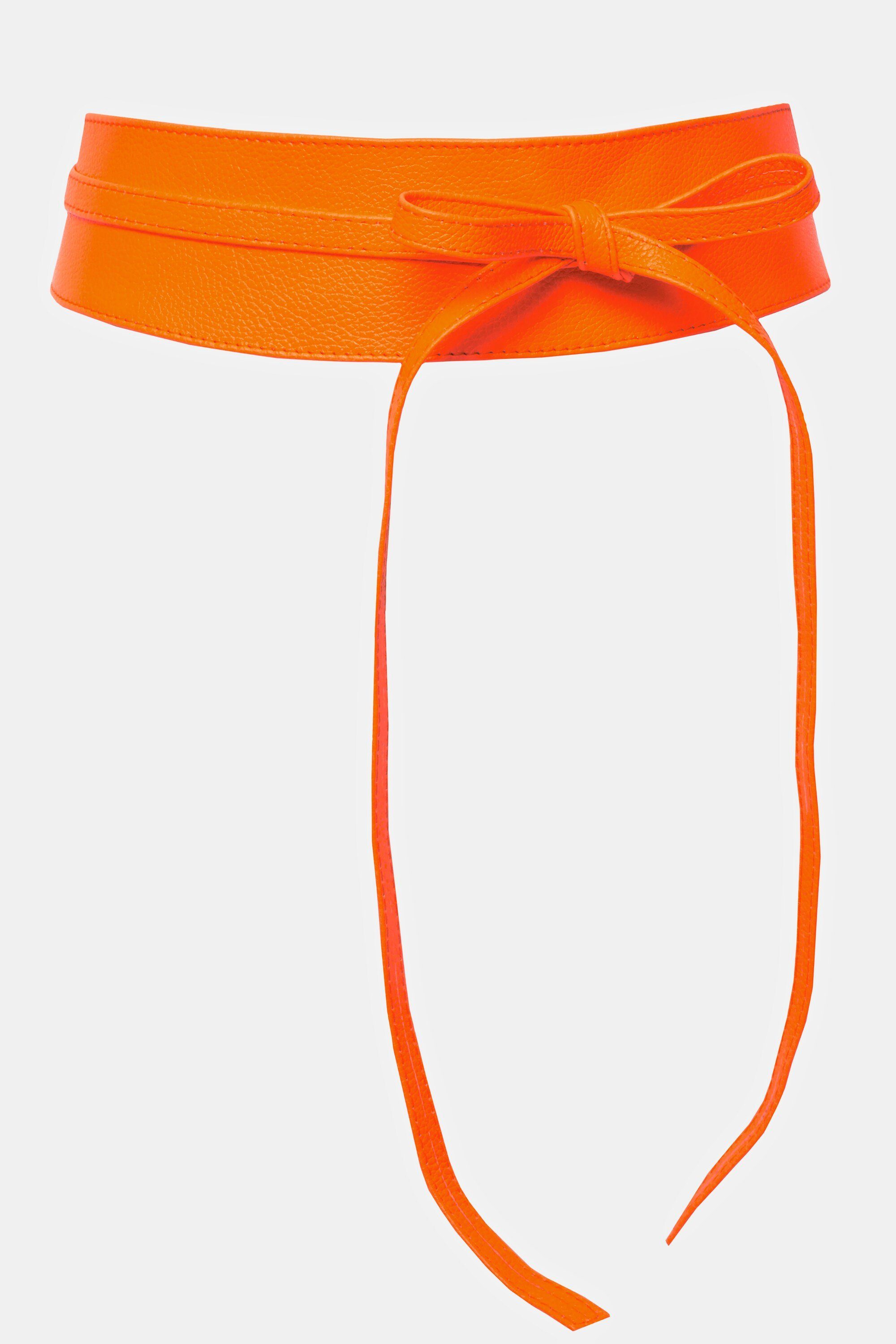 orange lange Ulla kräftiges Bindegürtel Ledergürtel Bänder Hüftgürtel Popken