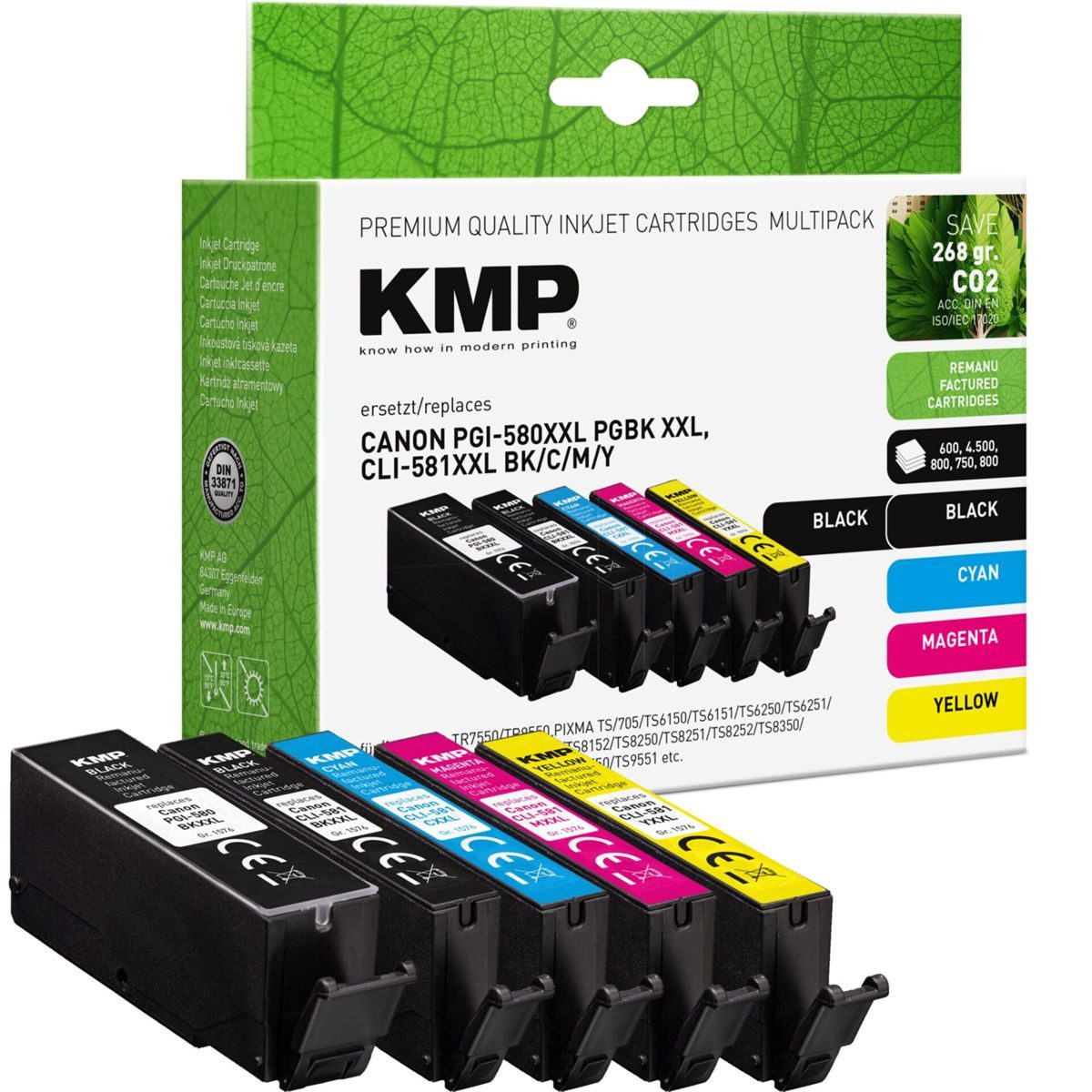 KMP Multipack kompatibel mit Canon PGI-580/CLI-581 Tintenpatrone