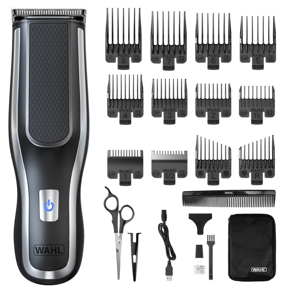 Wahl Haarschneider Self-Clip 360, 20-teiliges Akku-Haarschneideset, SmartCutTM Schneidsatz, Dualgrip360TM, Innovatives Self-Cut Design