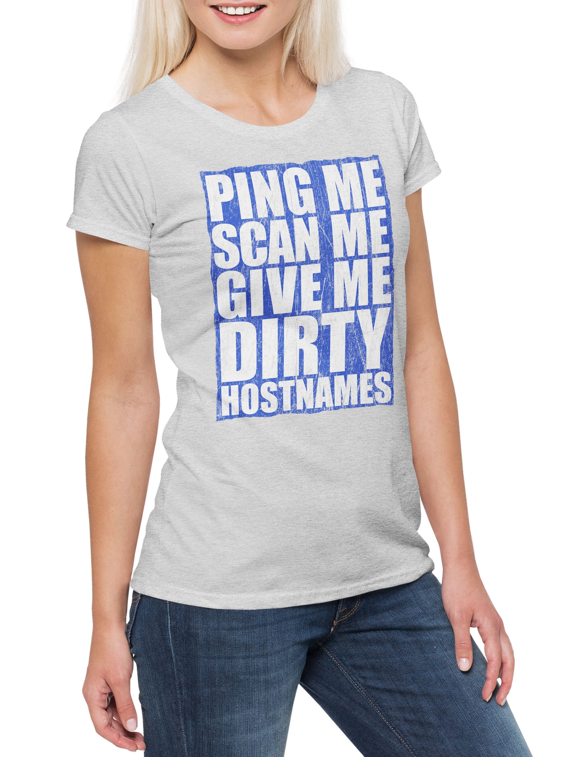 Print-Shirt Ping Me Scan Me Damen T-Shirt Internet Programmierer PC IT