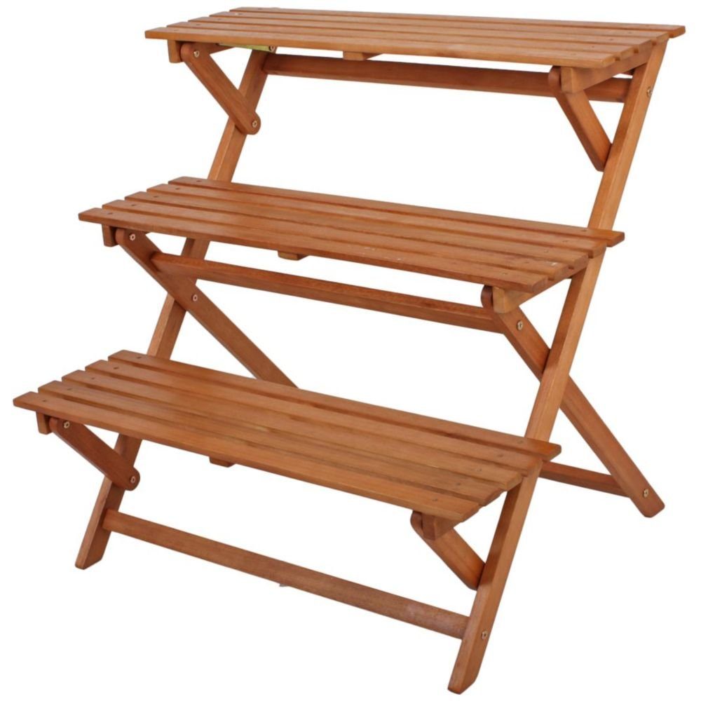 GartenHero Blumenregal Blumentreppe Pflanzentreppe Gartenregal Pflanztreppe Holz Blumenständer