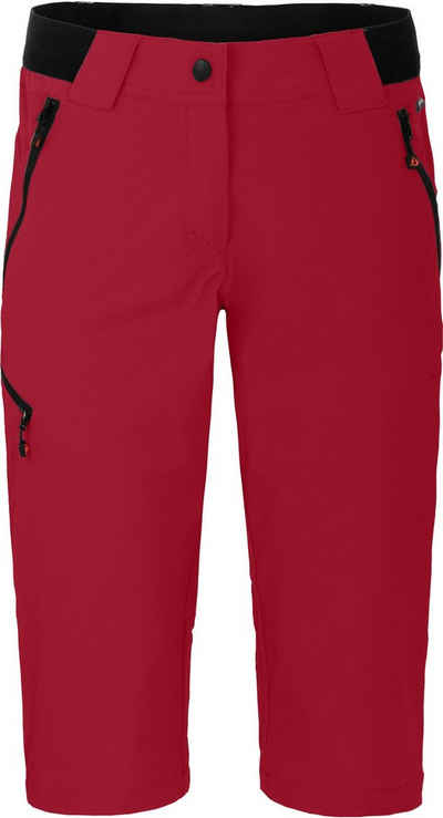 Bergson Outdoorhose VIDAA COMFORT Capri Damen 3/4 Wanderhose, leicht, strapazierfähig, Normalgrößen, rot