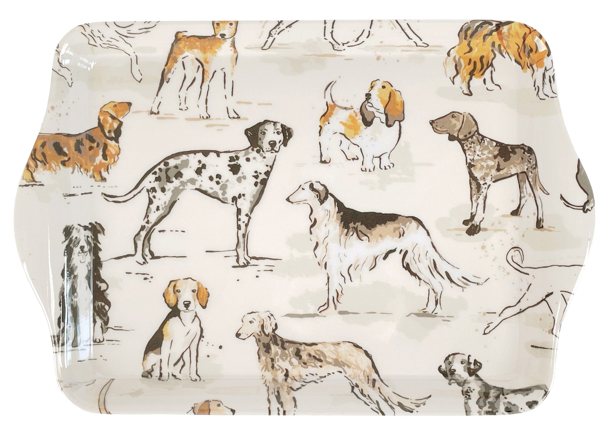 Ulster Weavers Tablett Country Dogs, Melamin, (1-tlg., 1-teilig), kleines Serviertablett Küchentablett 21x14x2cm aus Melamin
