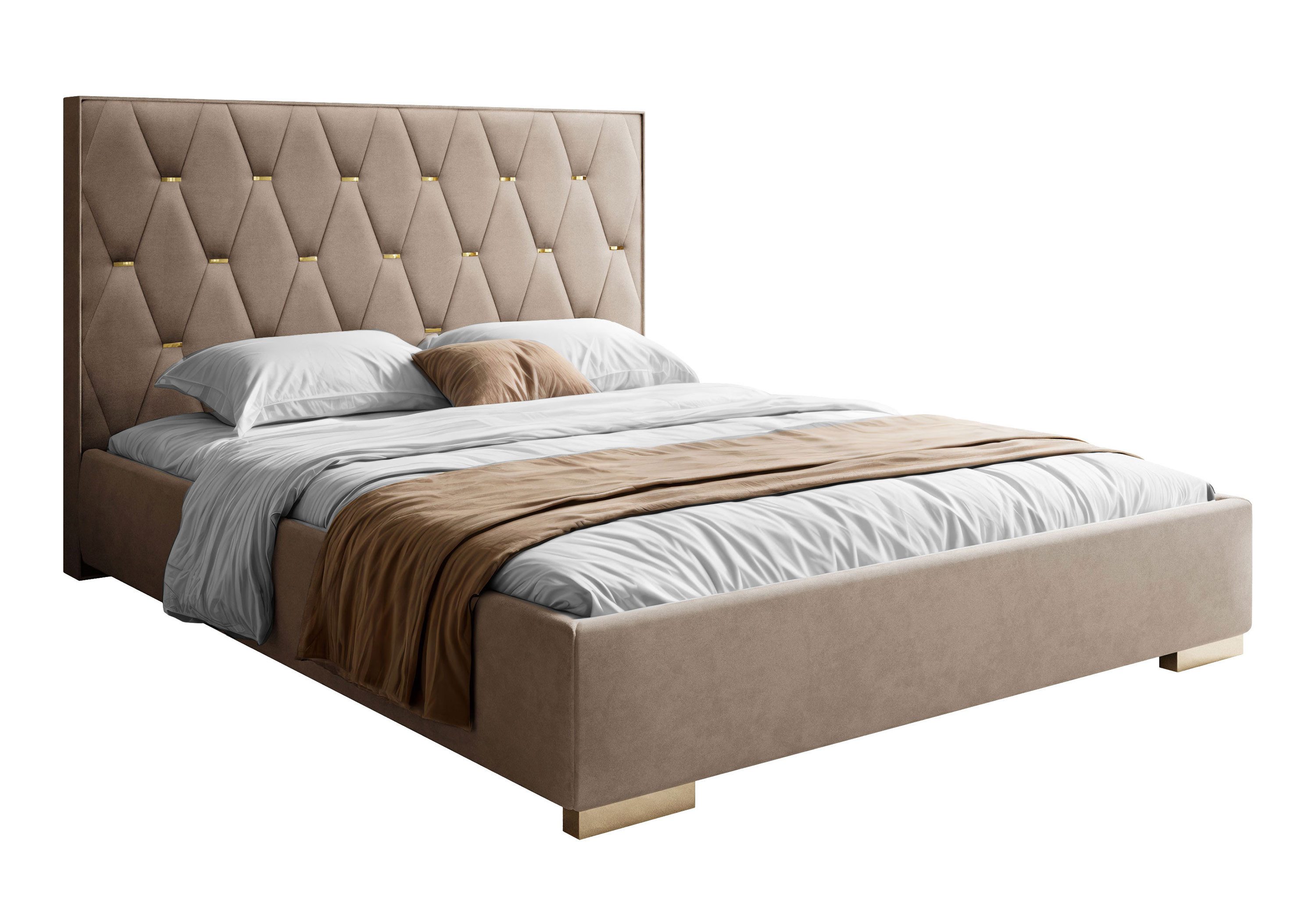Lookway Polsterbett IZOLDA mit Bettkasten und Lattenrost (Bett mit Metallgestell)