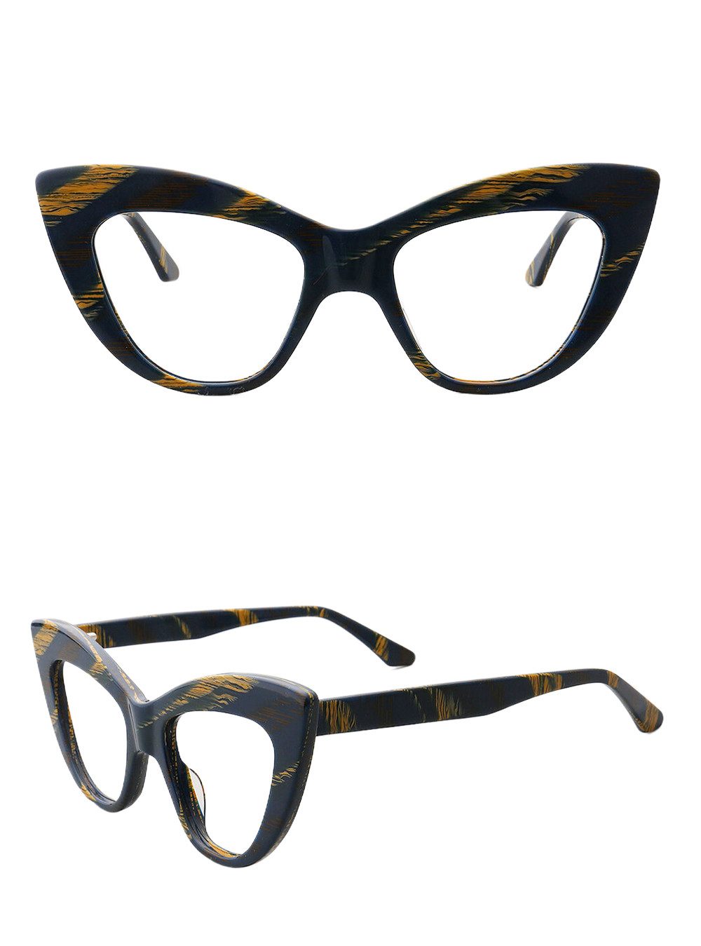 PACIEA Lesebrille Damen Cat Eye Schmetterling Blaulichtfilter Oversized Vollrandrahmen