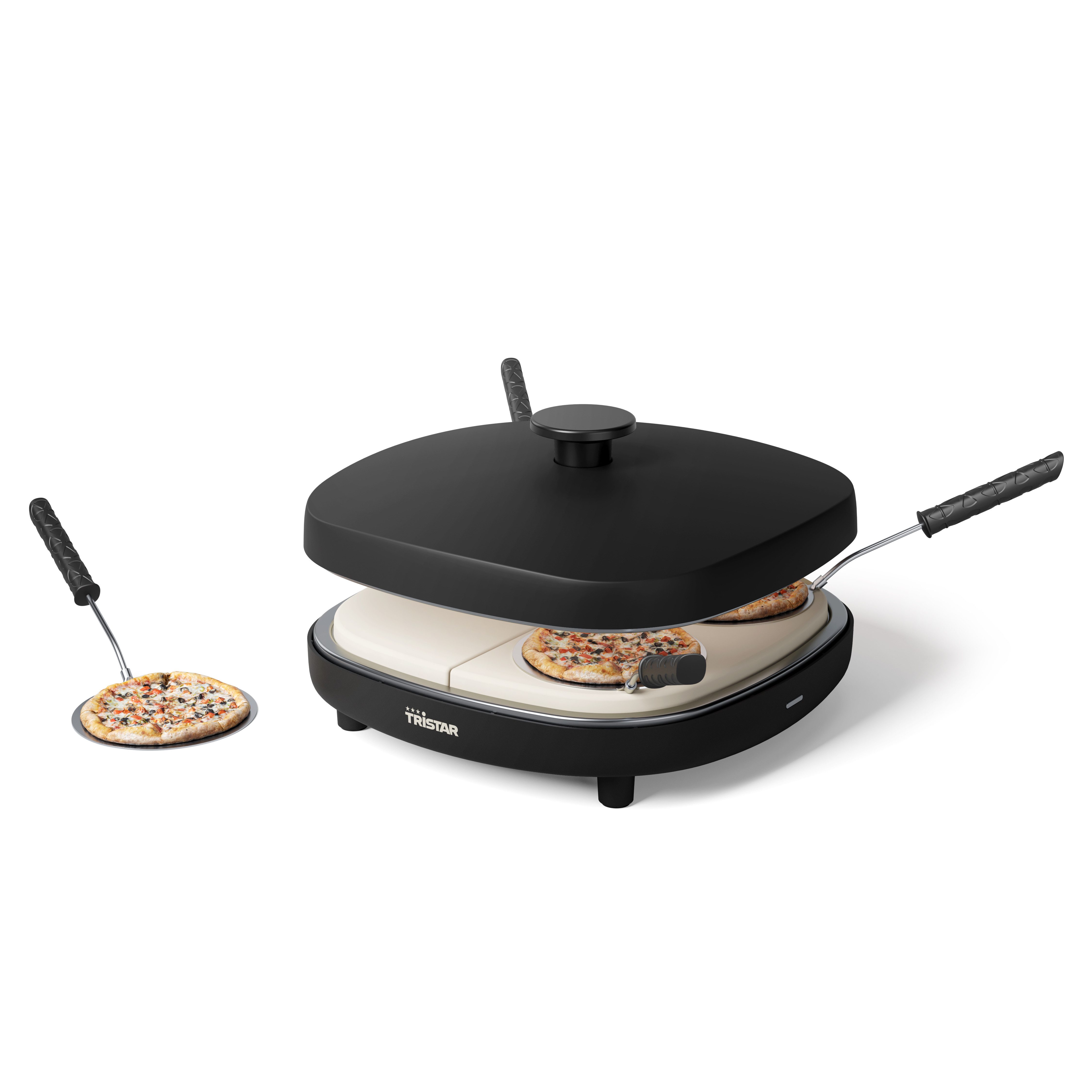 Tristar Pizzaofen PZ-9174, Pizza Family 4 Mini-Pizzamaker für 4, PFAS-frei