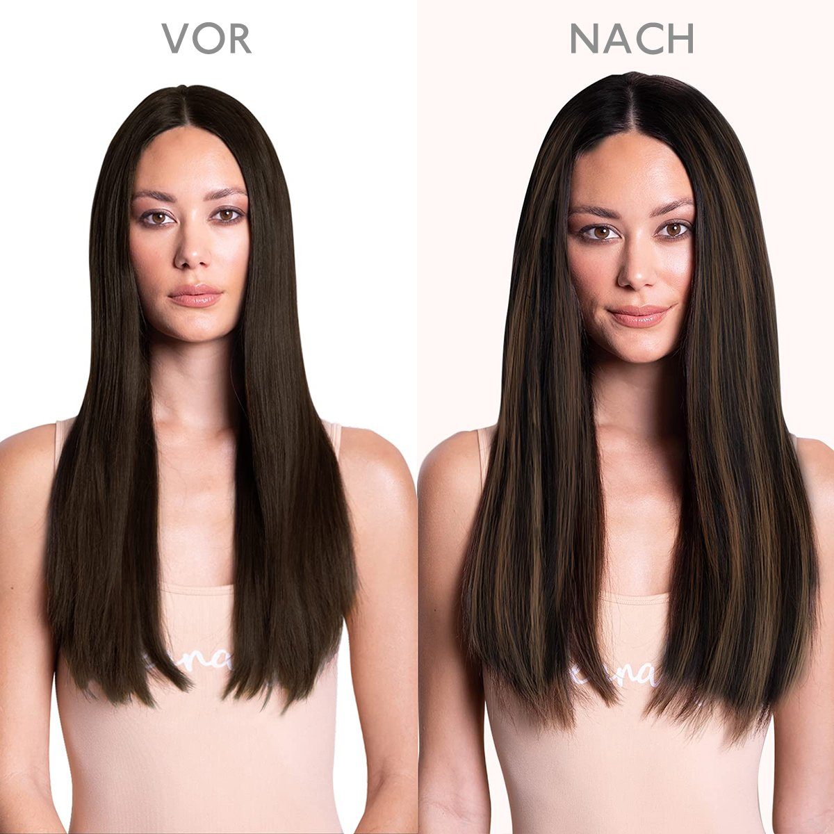 Haushalt Haarstyling Wennalife Echthaar-Extension 100 % Echthaarverlängerungen, Halo-Haare, lange glatte Haarteile für Frauen, n