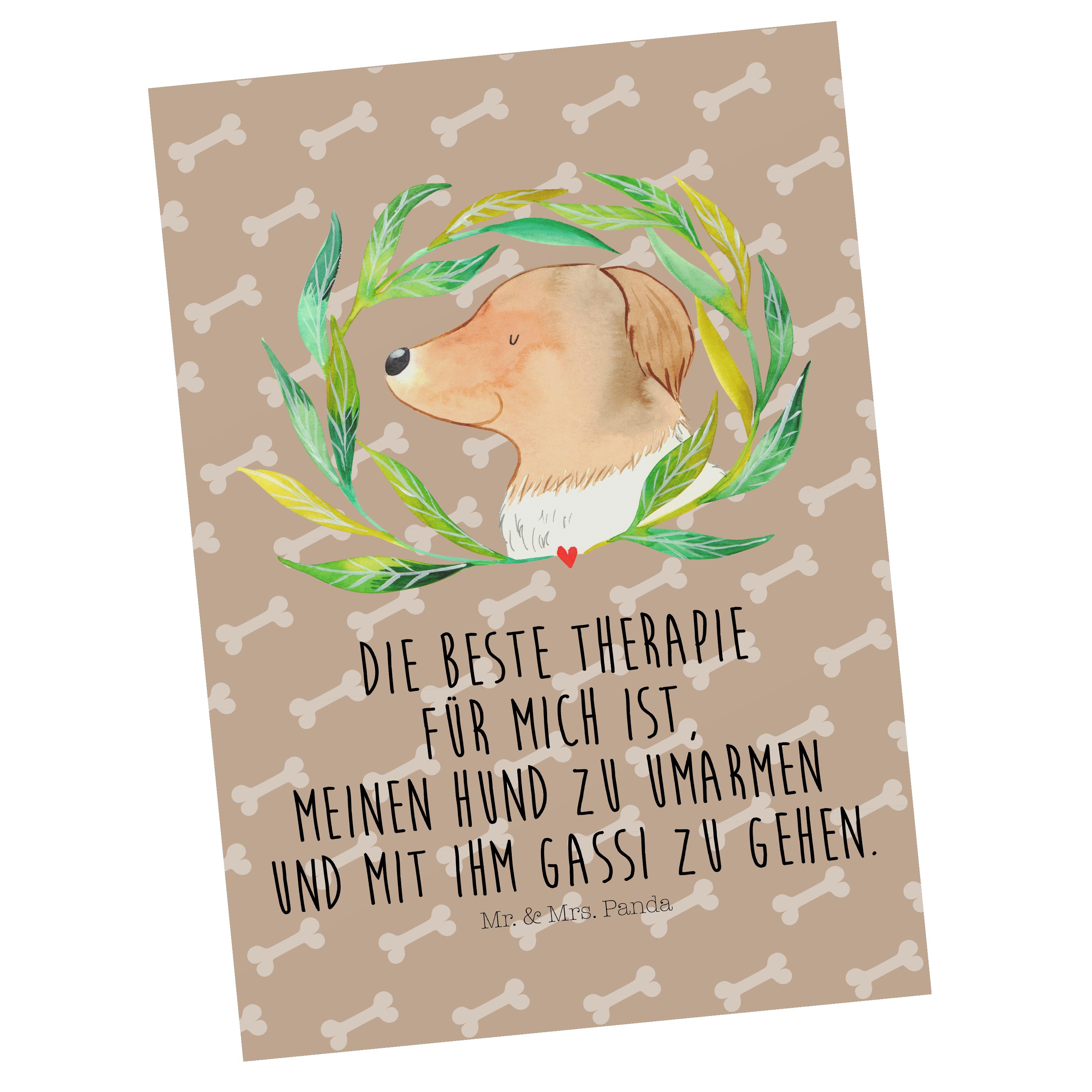 Mr. & Mrs. Panda Postkarte Hund Ranke - Hundeglück - Geschenk, Haustier, Geschenkkarte, Grußkart