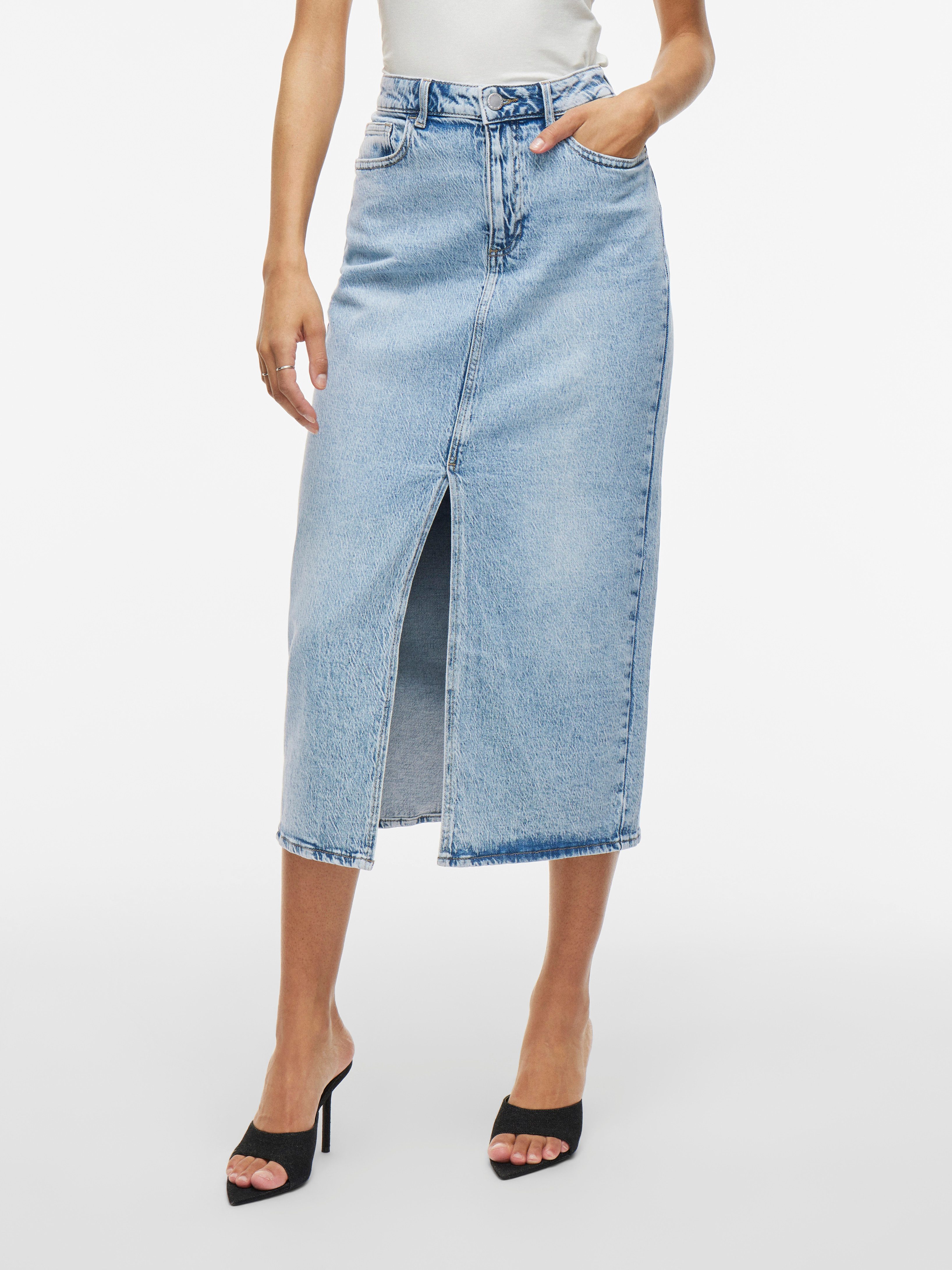 Vila Jeansrock VIJAF HW MIDI DENIM günstig online kaufen