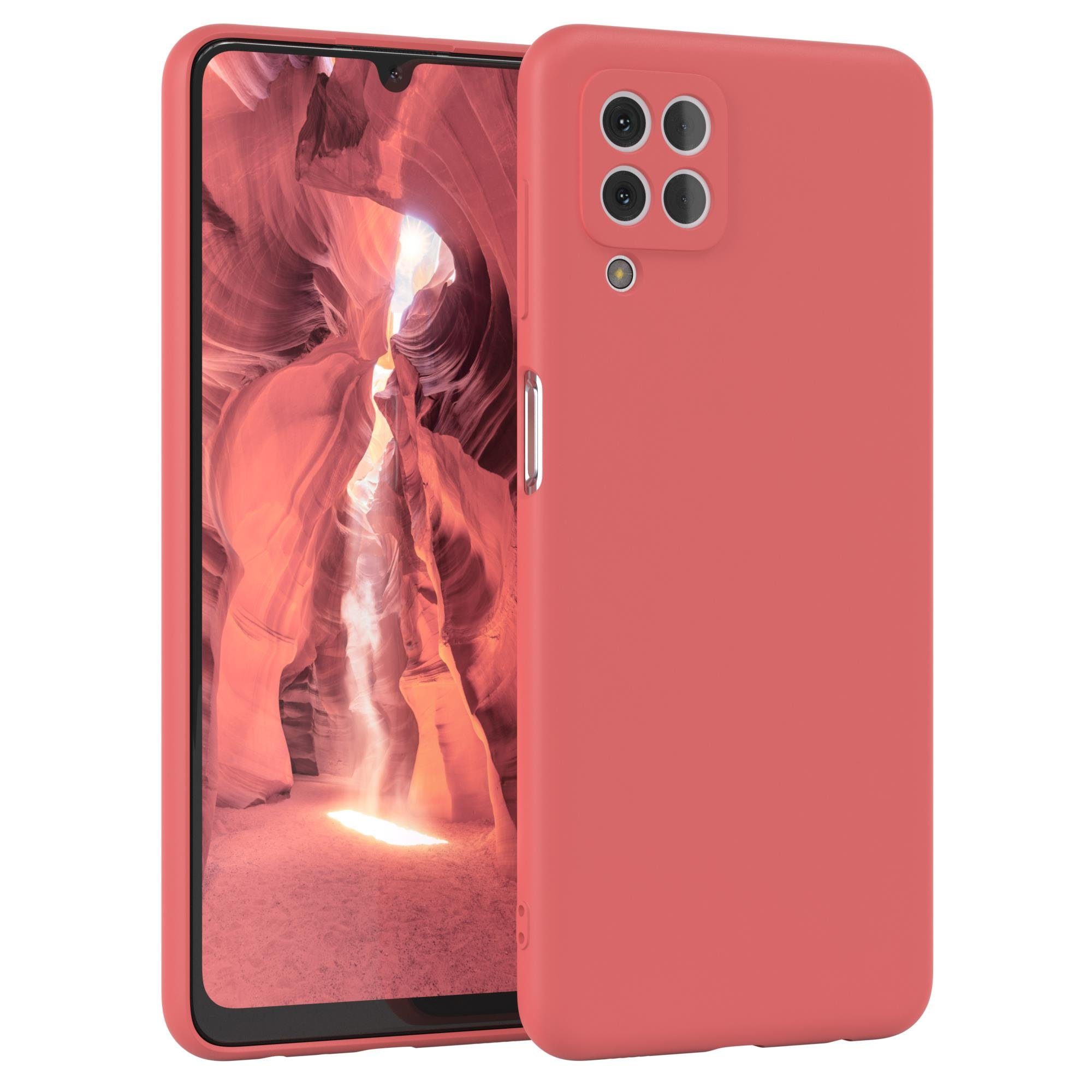 EAZY CASE Handyhülle für Samsung Galaxy M22 / M32 / A22 4G Hülle Silikon 6,4 Zoll, Schutzhülle mit Kameraschutz stoßfest telefonhülle Matt Rot / Hellrot