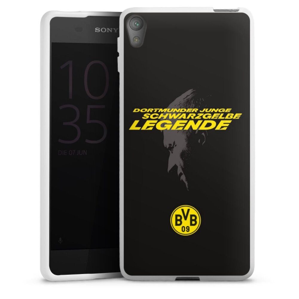 DeinDesign Handyhülle Marco Reus Borussia Dortmund BVB Danke Marco Schwarzgelbe Legende, Sony Xperia E5 Silikon Hülle Bumper Case Handy Schutzhülle