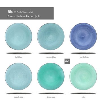 MamboCat Kunststoffteller 6x Platzteller Blue Blau Tisch-Unterlage Deko-Accessoire Platz-Set