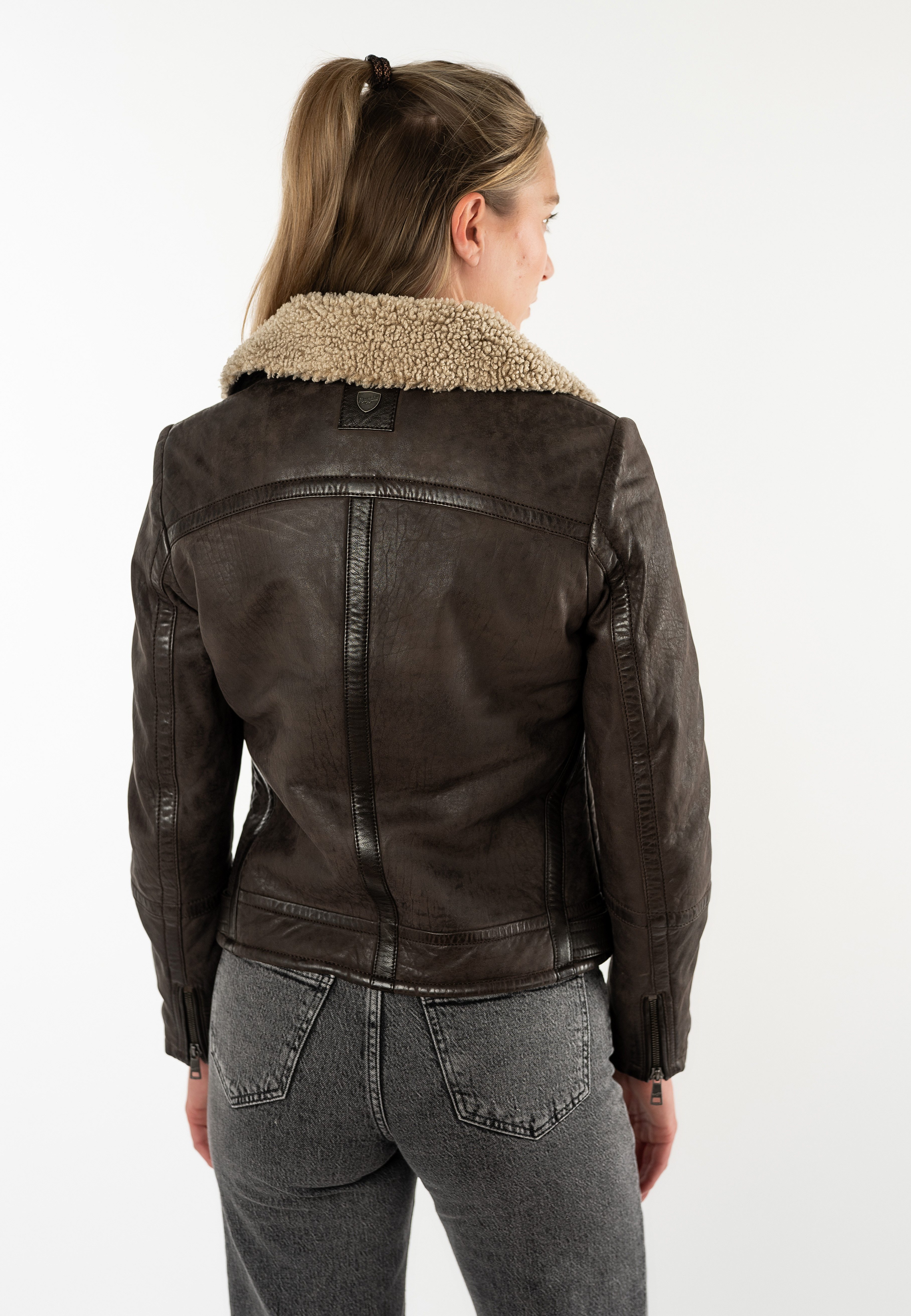 Mauritius Lederjacke MWIskra mit Teddyfell-Kragen – Bild 2 von 5